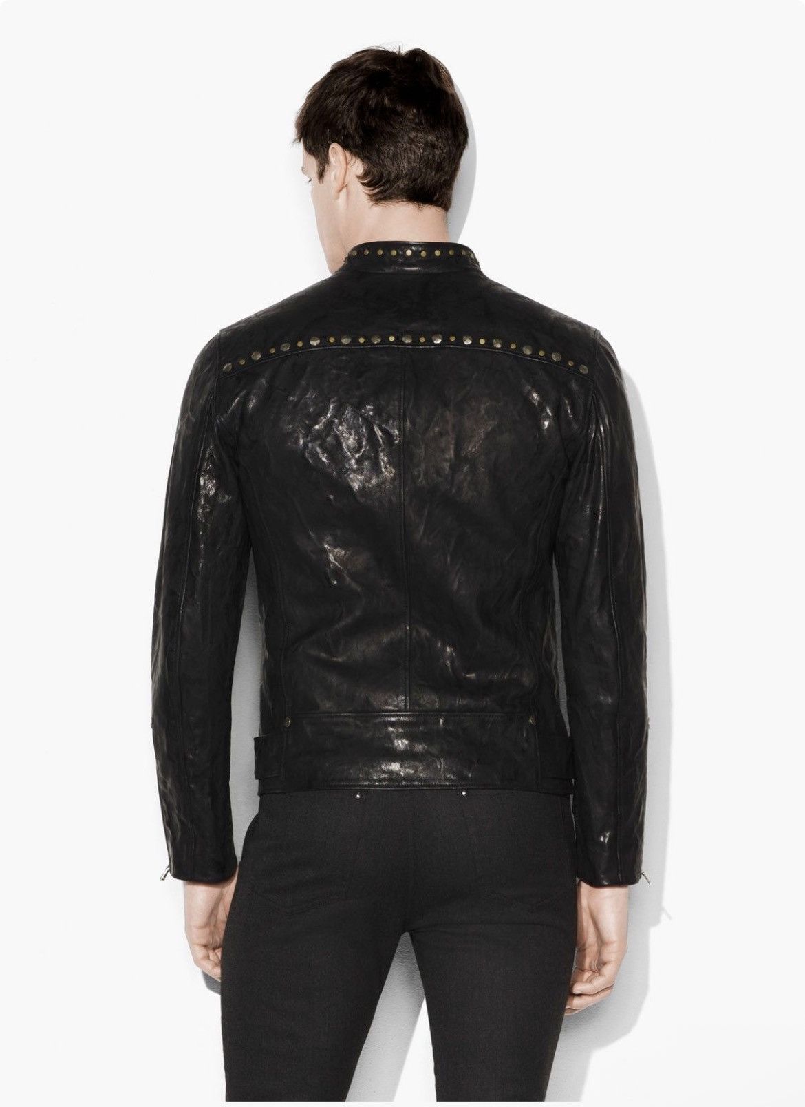 John Varvatos Rivet Studded Leather Jacket EU 50 USA 40 Size US M / EU 48-50 / 2 - 3 Thumbnail