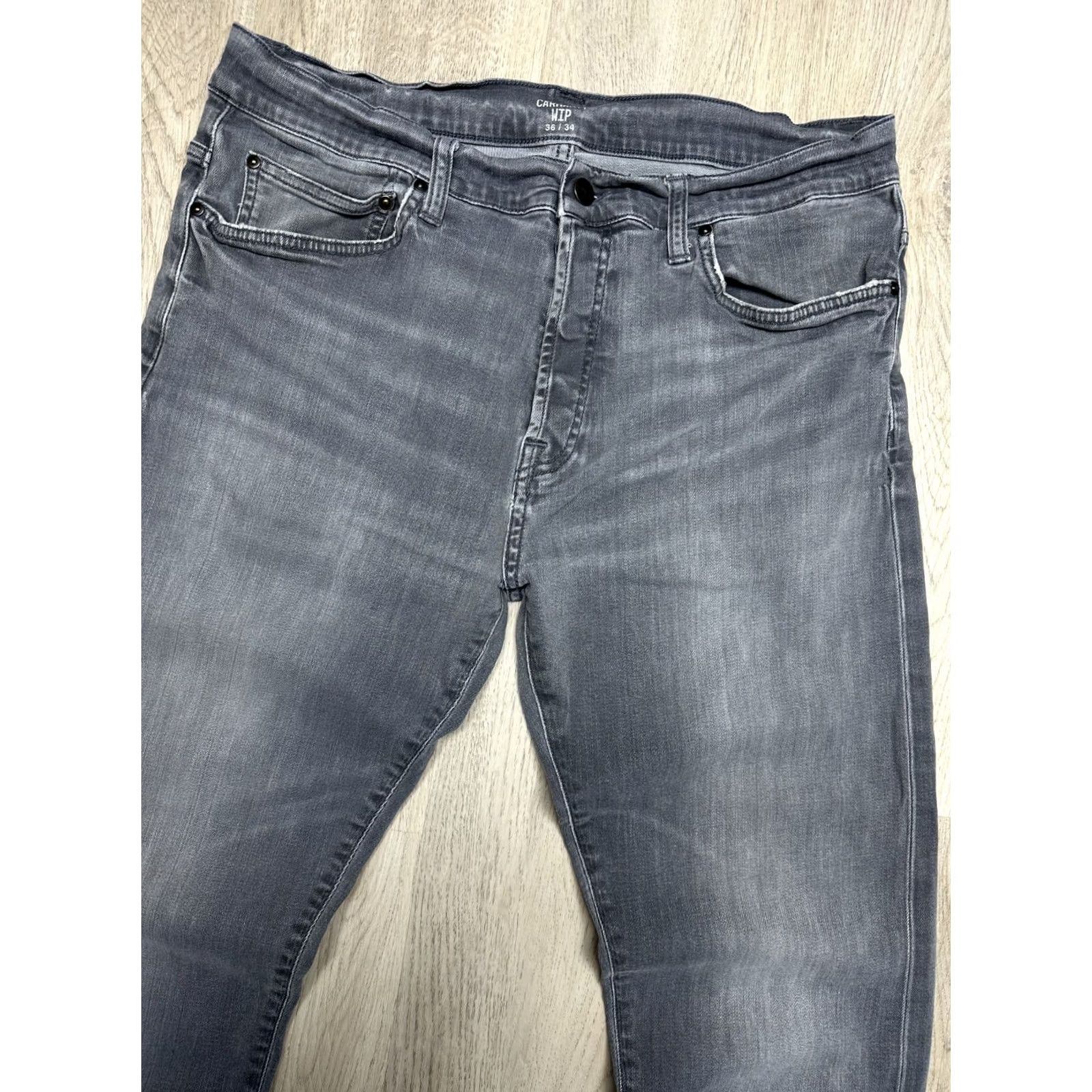 Carhartt Wip Carhartt WIP Klondike Denim Jeans Y2K Size 36 Gray Cotton Denim Regular Inseam 34 in 34 in Pockets Men's Jeans Size US 36 / EU 52 - 7 Thumbnail