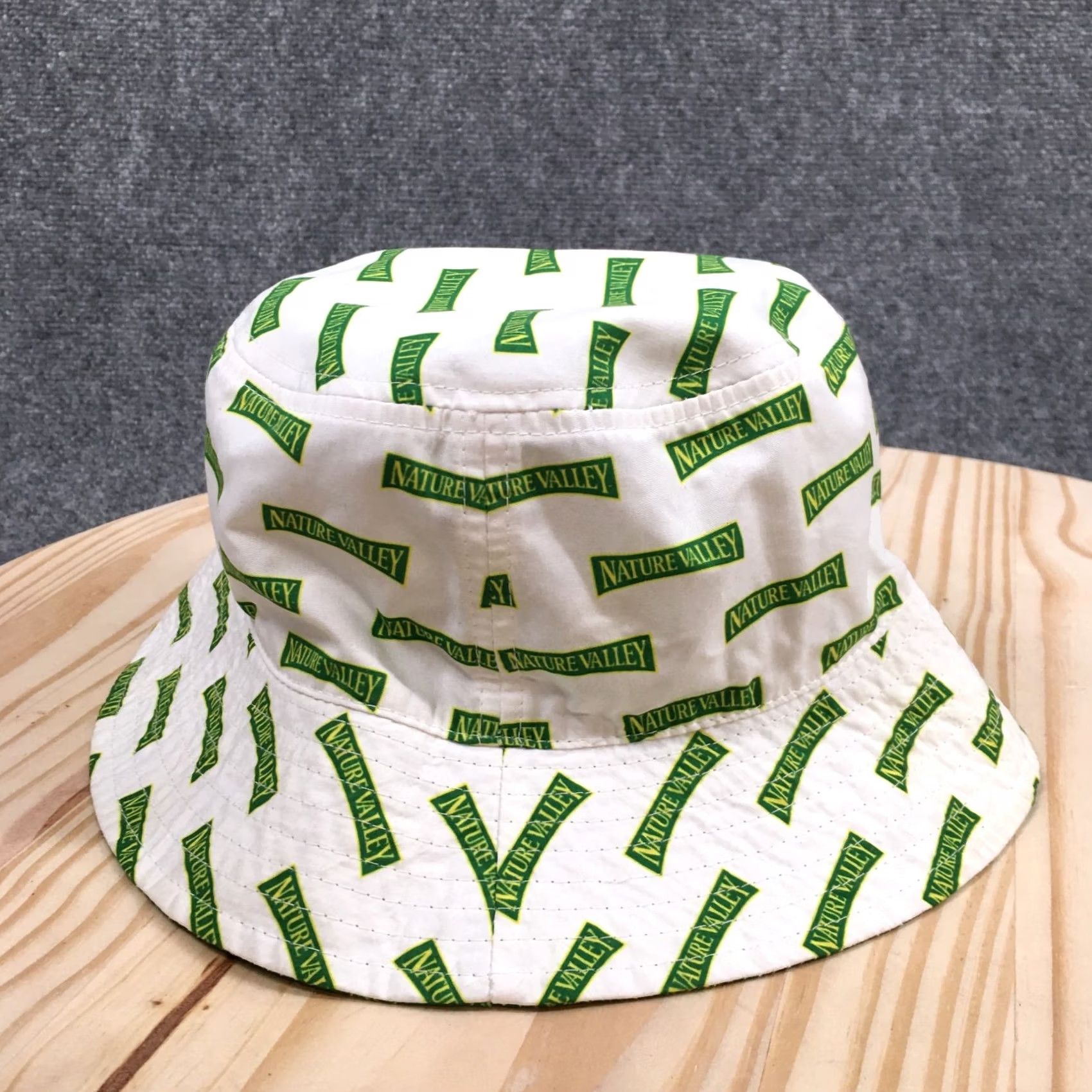 Vintage Nature Valley Bucket Hat Unisex White Green One Size Adjustable Reversible Size ONE SIZE - 7 Thumbnail