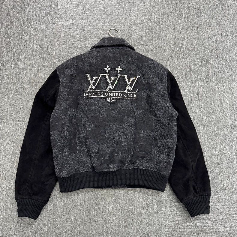 Louis Vuitton SS25 pearl embroidered baseball jacket