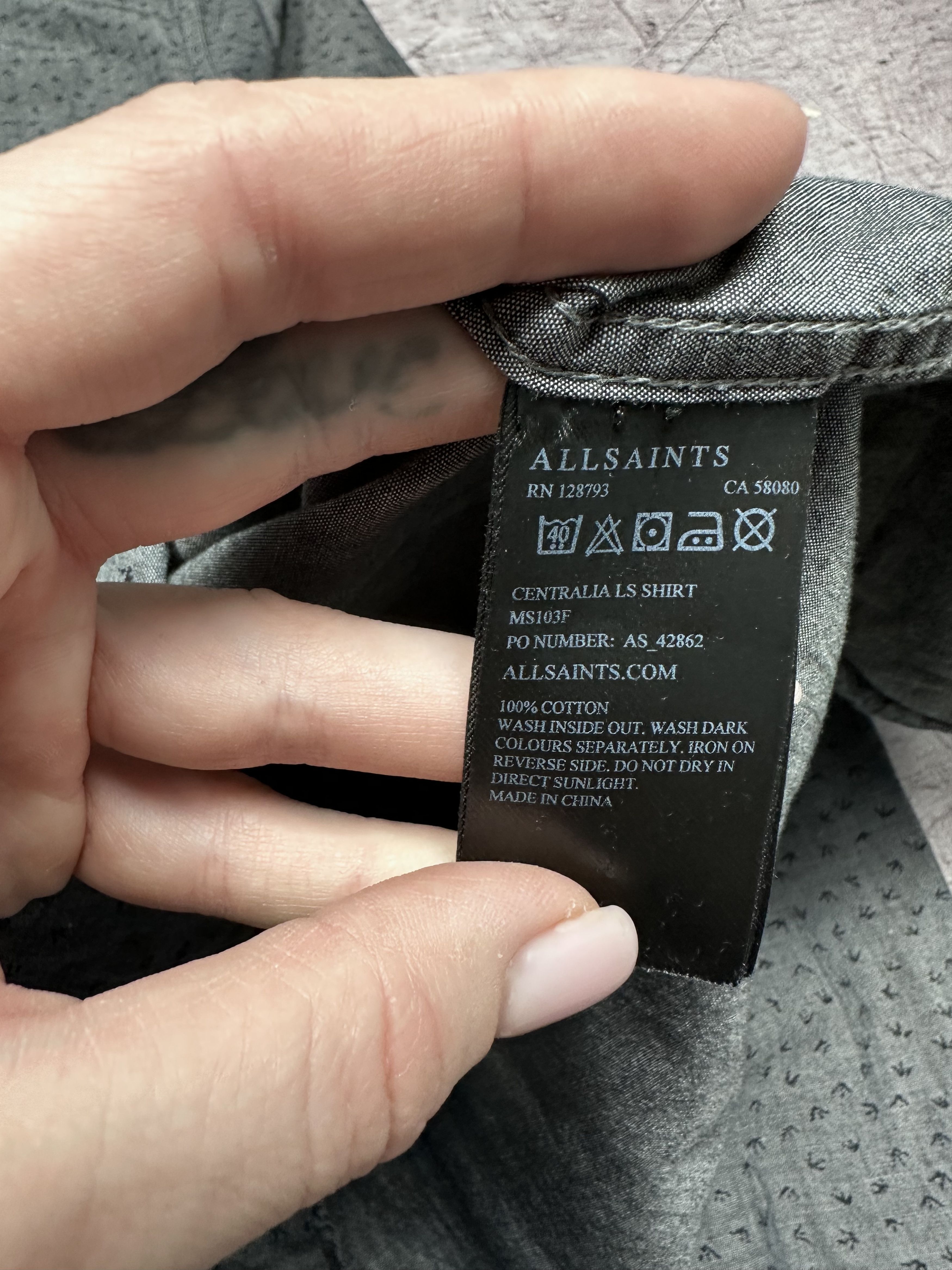 Allsaints Allsaints Centralia Mens Long Sleeve Shirt Size US S / EU 44-46 / 1 - 4 Thumbnail