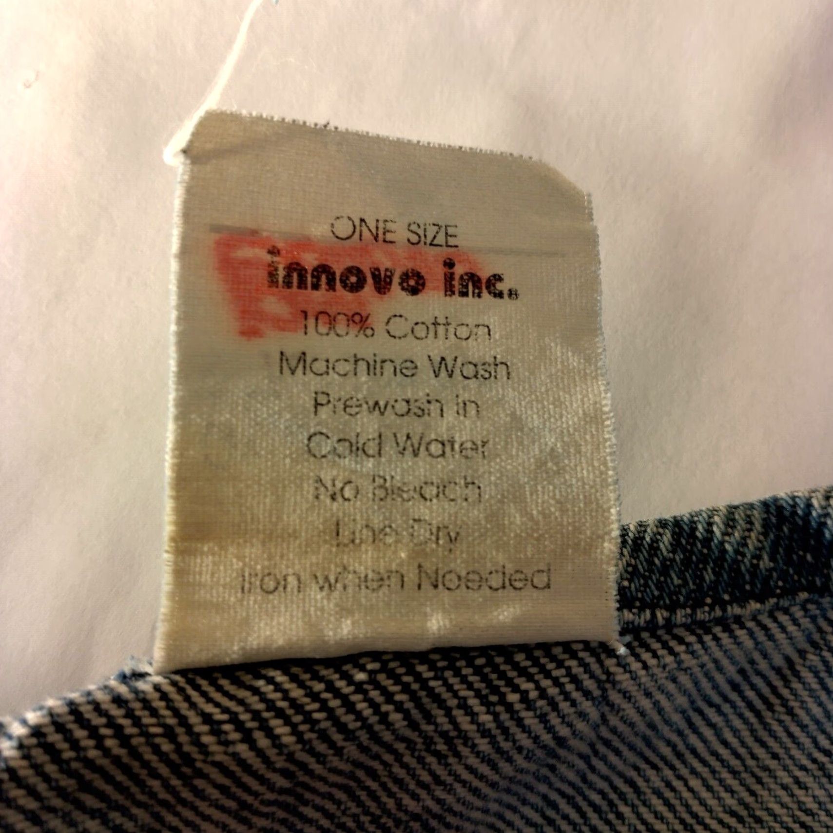 Denime VINTAGE Upcycled Jean Vest Women One Size Blue Denim Painted Leaves Fall Autumn Leaf Size 42" / US 20 - 4 Thumbnail