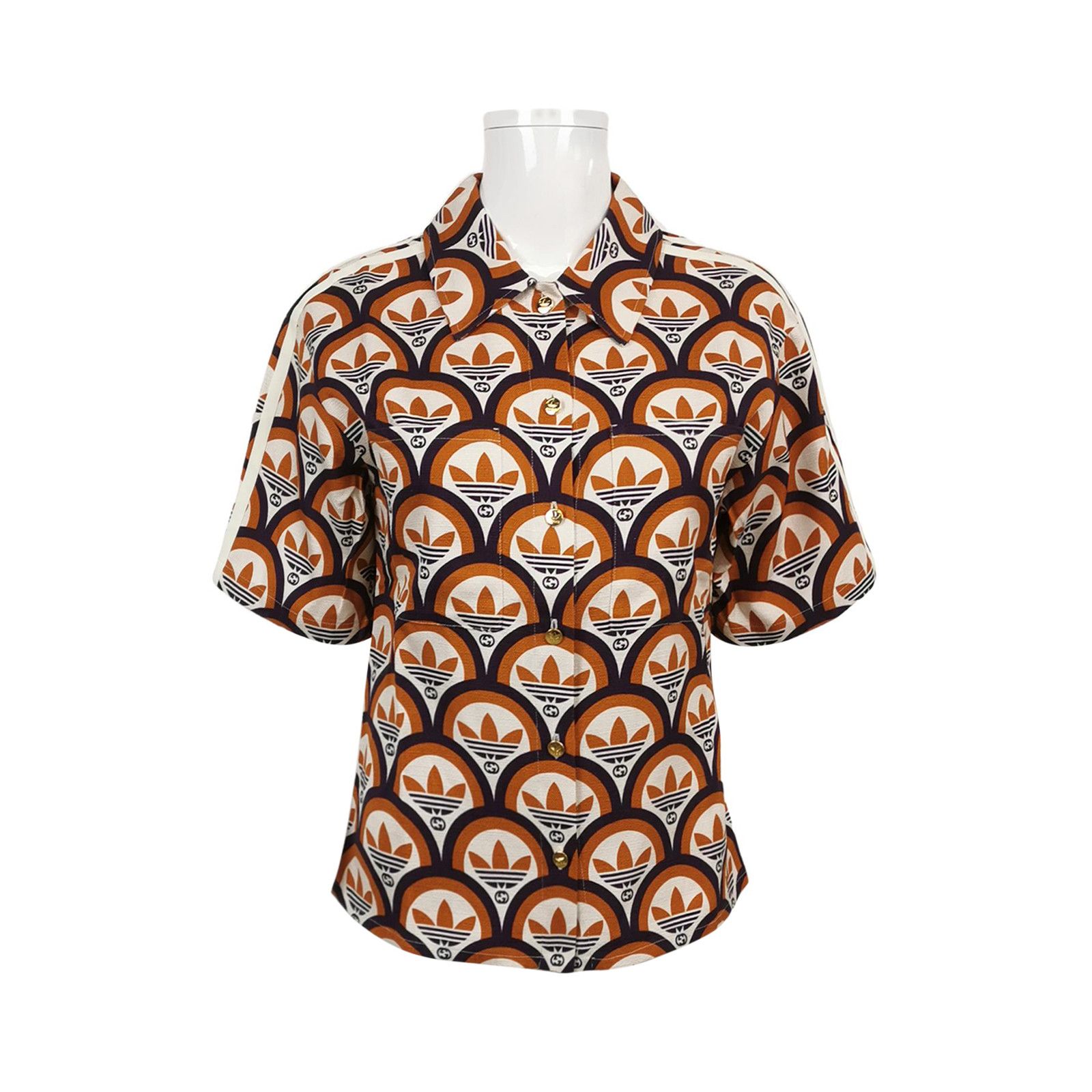 Gucci Gucci x Adidas Logo Print Button Up Shirt Size 38 Size XS / US 0-2 / IT 36-38 - 1 Thumbnail