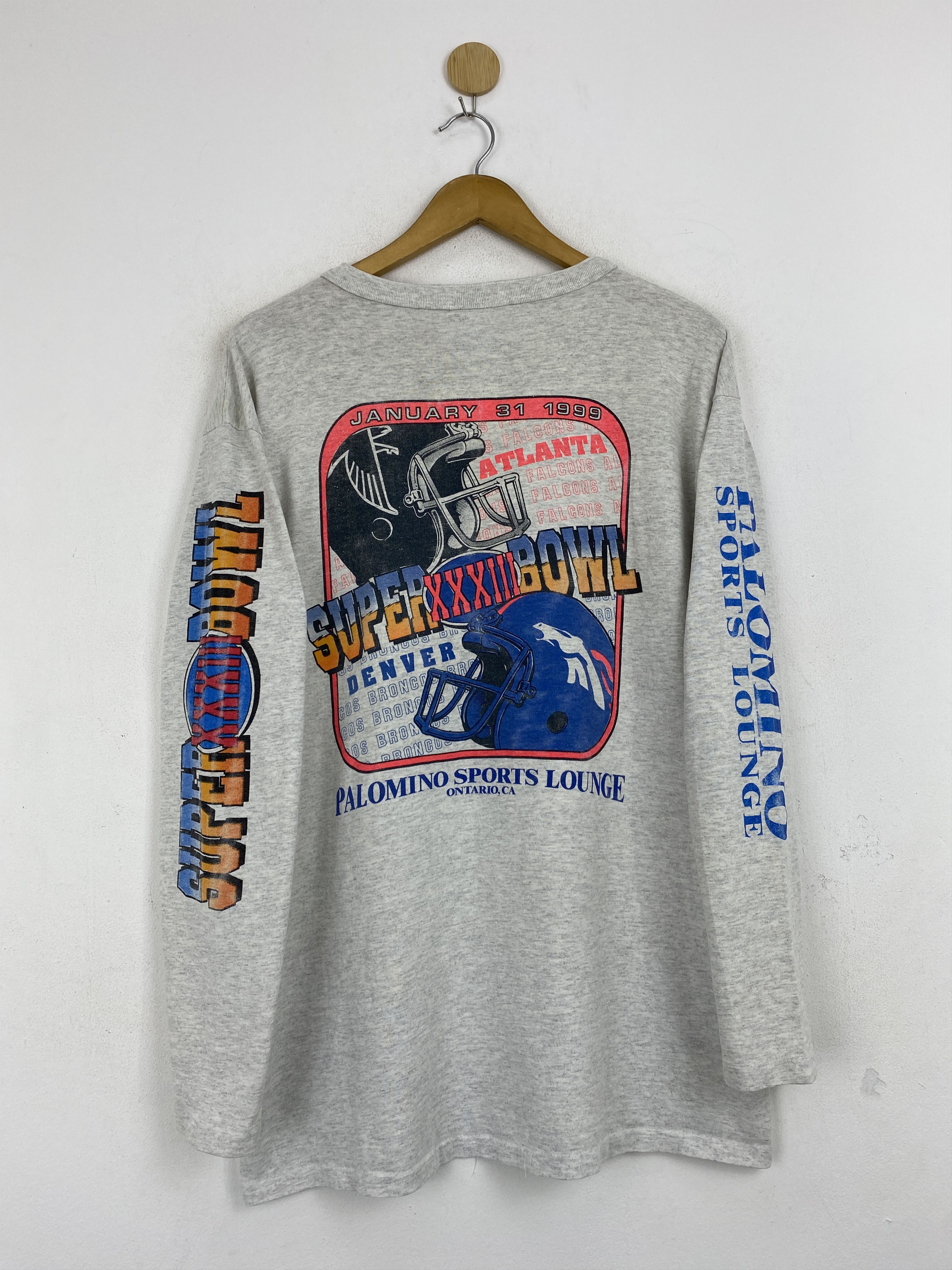 NFL × Vintage Vintage 90s Super Bowl Denver 1999 XXXIII Party Tee TA0611 Size US L / EU 52-54 / 3 - 1 Thumbnail