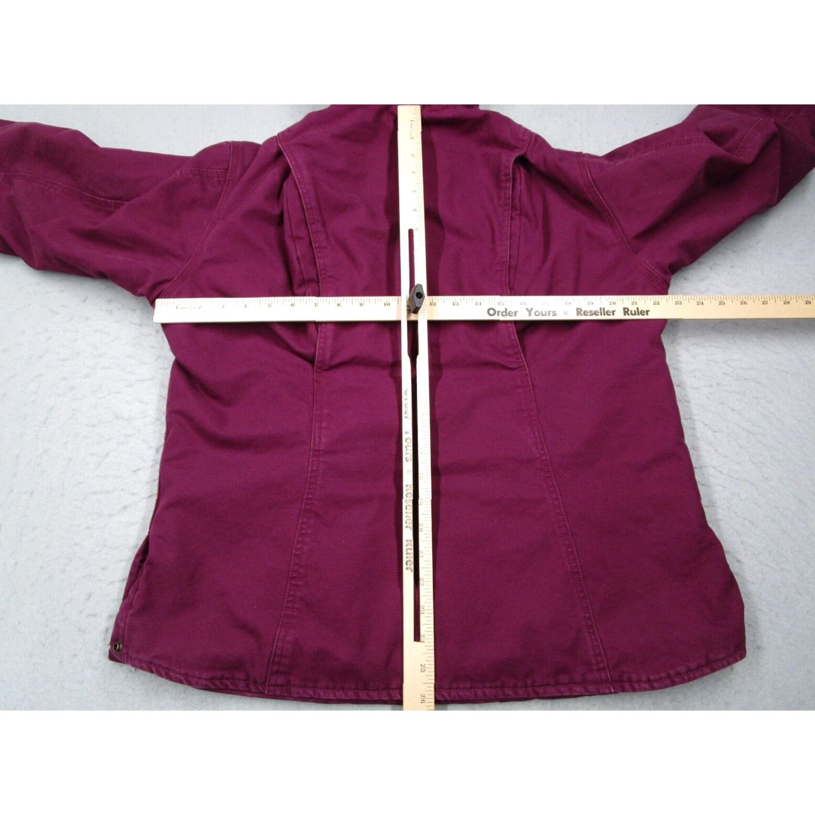 Vintage Berne Jacket Women Large Tall Red Sherpa Lined Full Zip Hooded Workwear Size L / US 10 / IT 46 - 6 Thumbnail