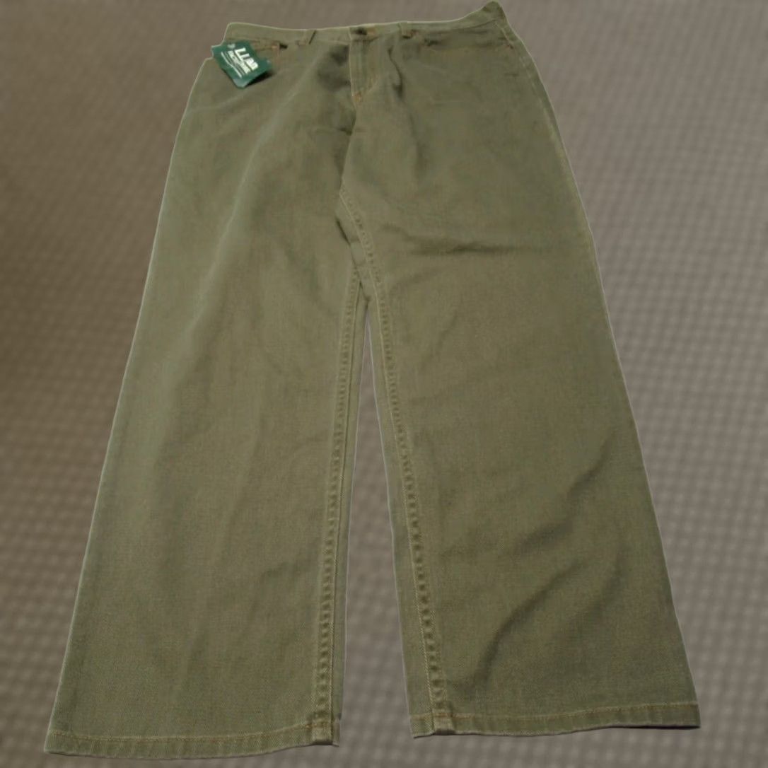 Vintage L.L.Bean Jeans Womens 14W Green Wide-Leg Cotton Blend Pants Classic Fit 30in Inseam 32in Waist NWT Size 36" / US 14 / IT 50 - 1 Thumbnail