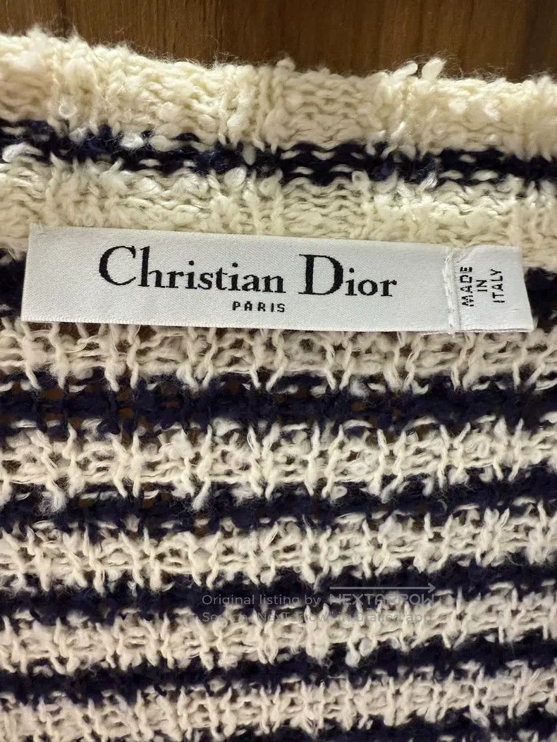 Dior Dior Black and white striped knitted cardigan coat Size S / US 4 / IT 40 - 4 Thumbnail