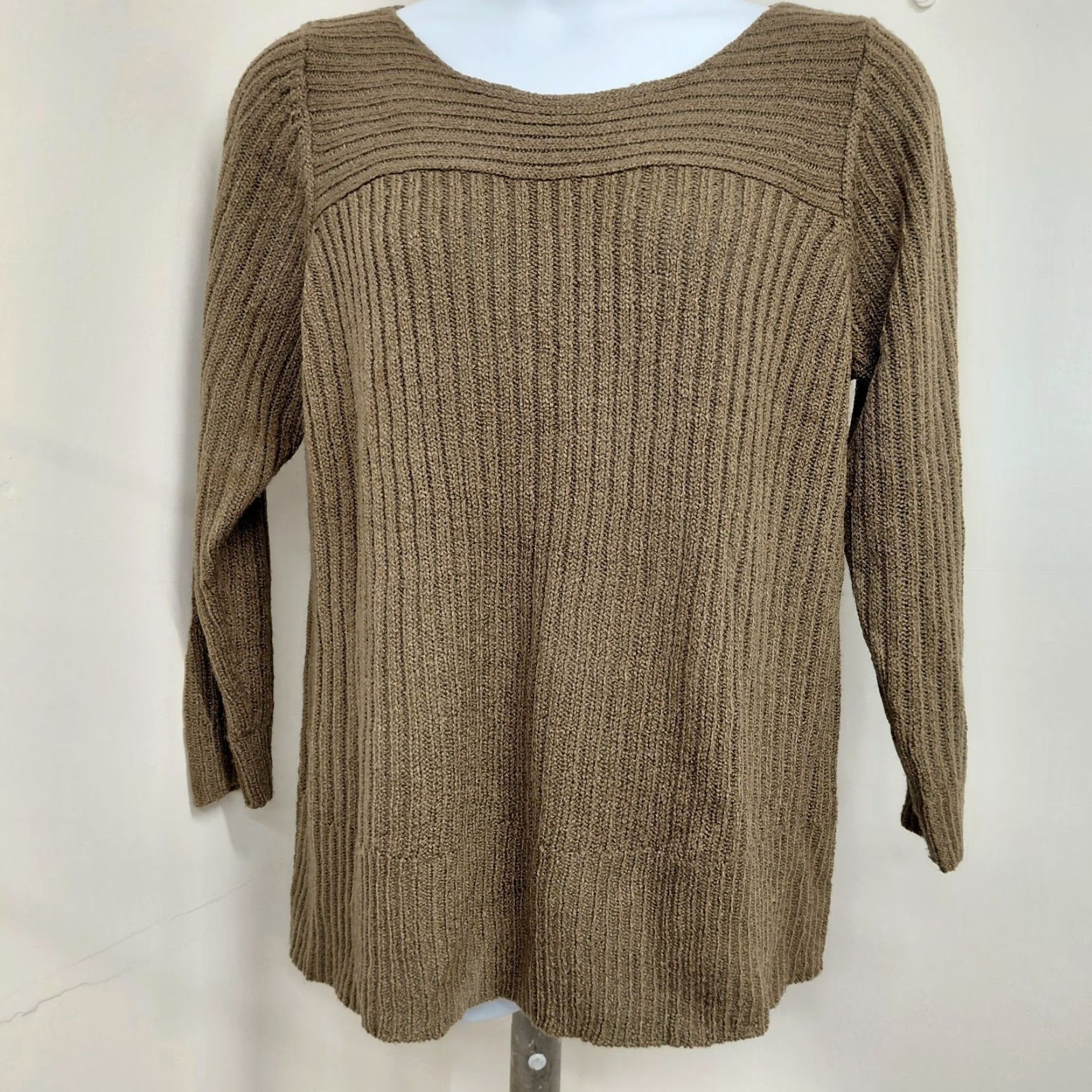 Avenue Avenue Design Sweater Women’s Size 18/20 Plus Brown Ribbed 3/4 Sleeve Knit Pullover All Seasons Size XXL / US 16-18 / IT 52-54 - 2 Thumbnail