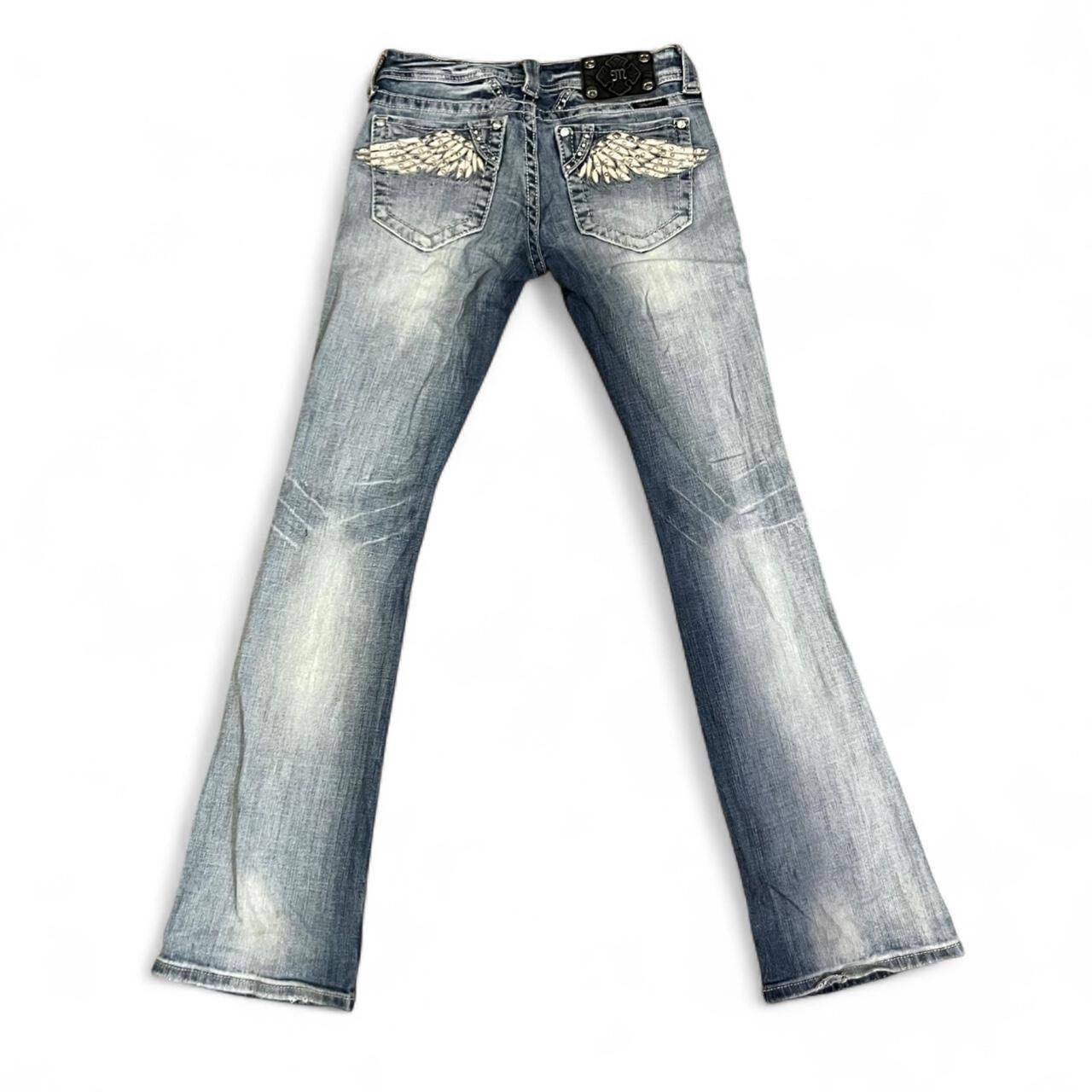 Y2K Miss Me denim bootcut flared low rise bedazzled jeans