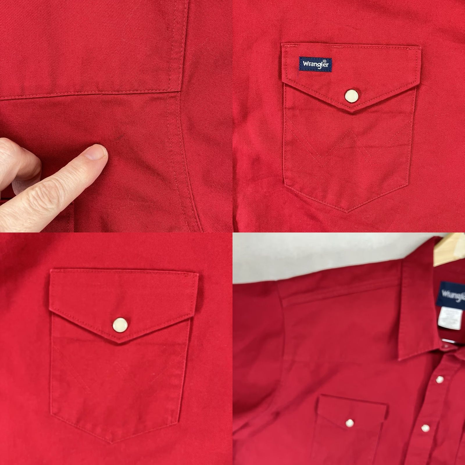 Wrangler VINTAGE Wrangler Pearl Snap Denim Shirt Big & Tall 2XL Red Mens Western Rockabilly 90s Size US XXL / EU 58 / 5 - 8 Thumbnail