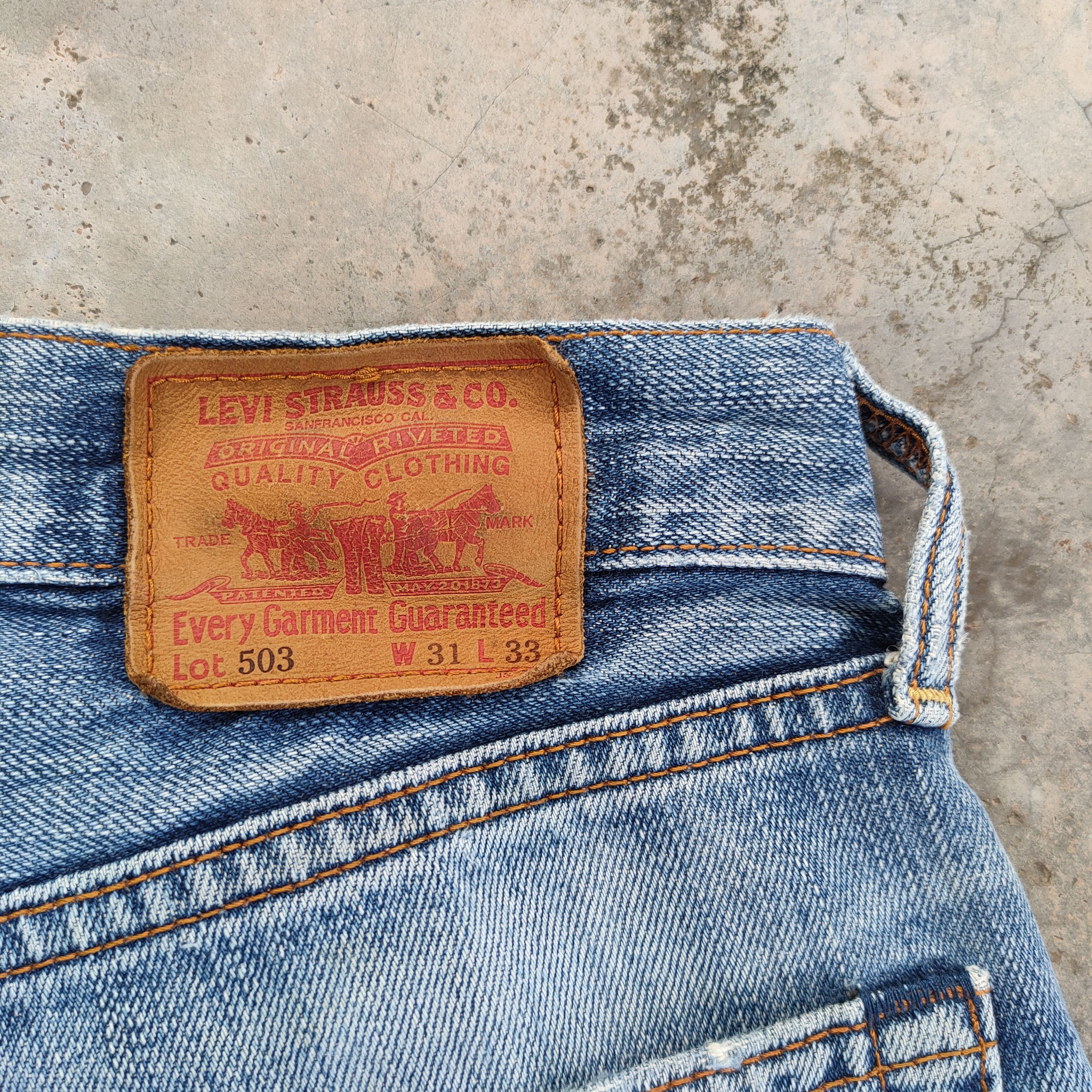 Levi's Vintage Clothing # LEVI'S 503 VINTAGE RIPPED FADED JEAN DENIM PANTS Size US 31 - 13 Thumbnail