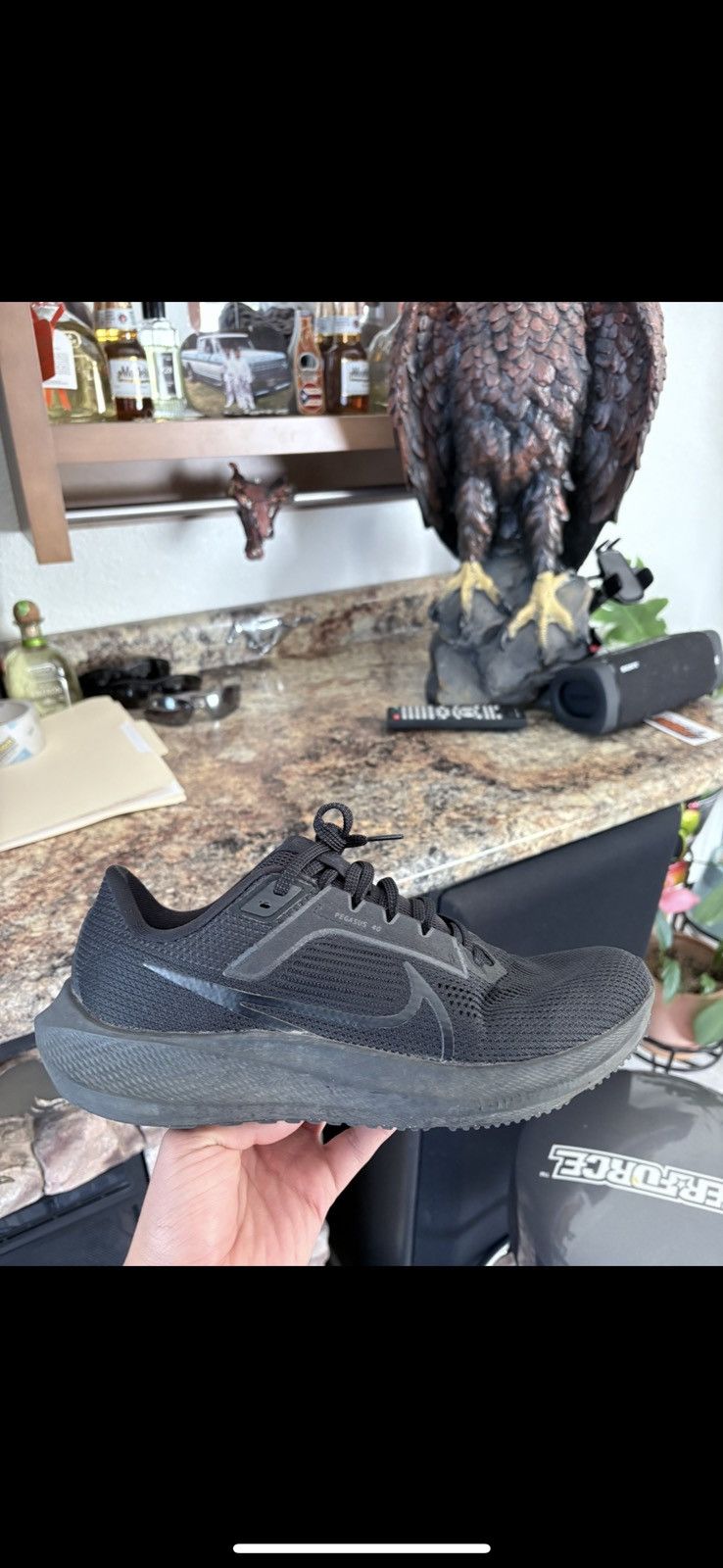 Nike Pegasus 41 Triple Black Running Shoes, Men's (Size 9)