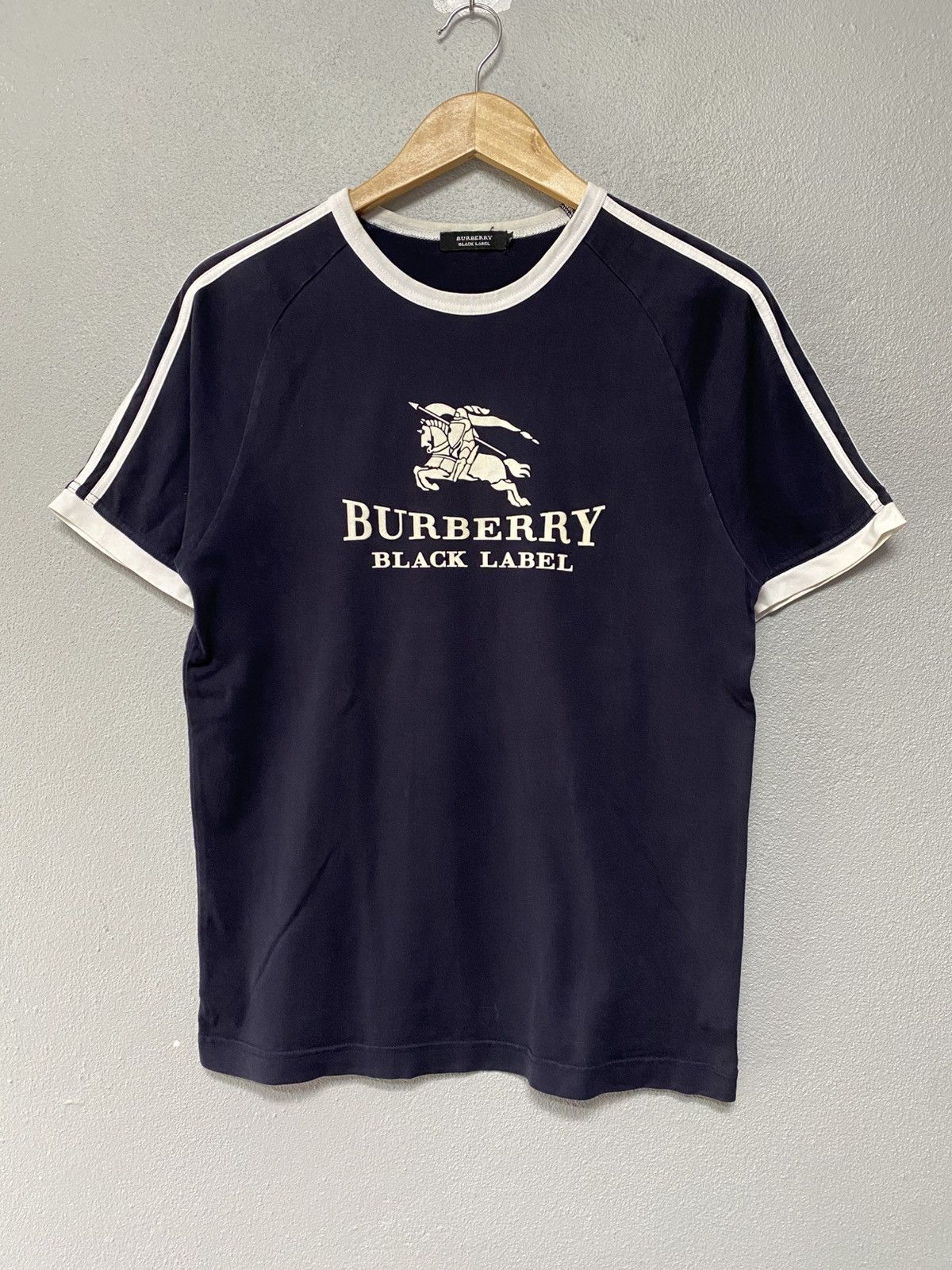 Burberry Burberry ringer tee big logo black label B3 Size US M / EU 48-50 / 2 - 1 Thumbnail