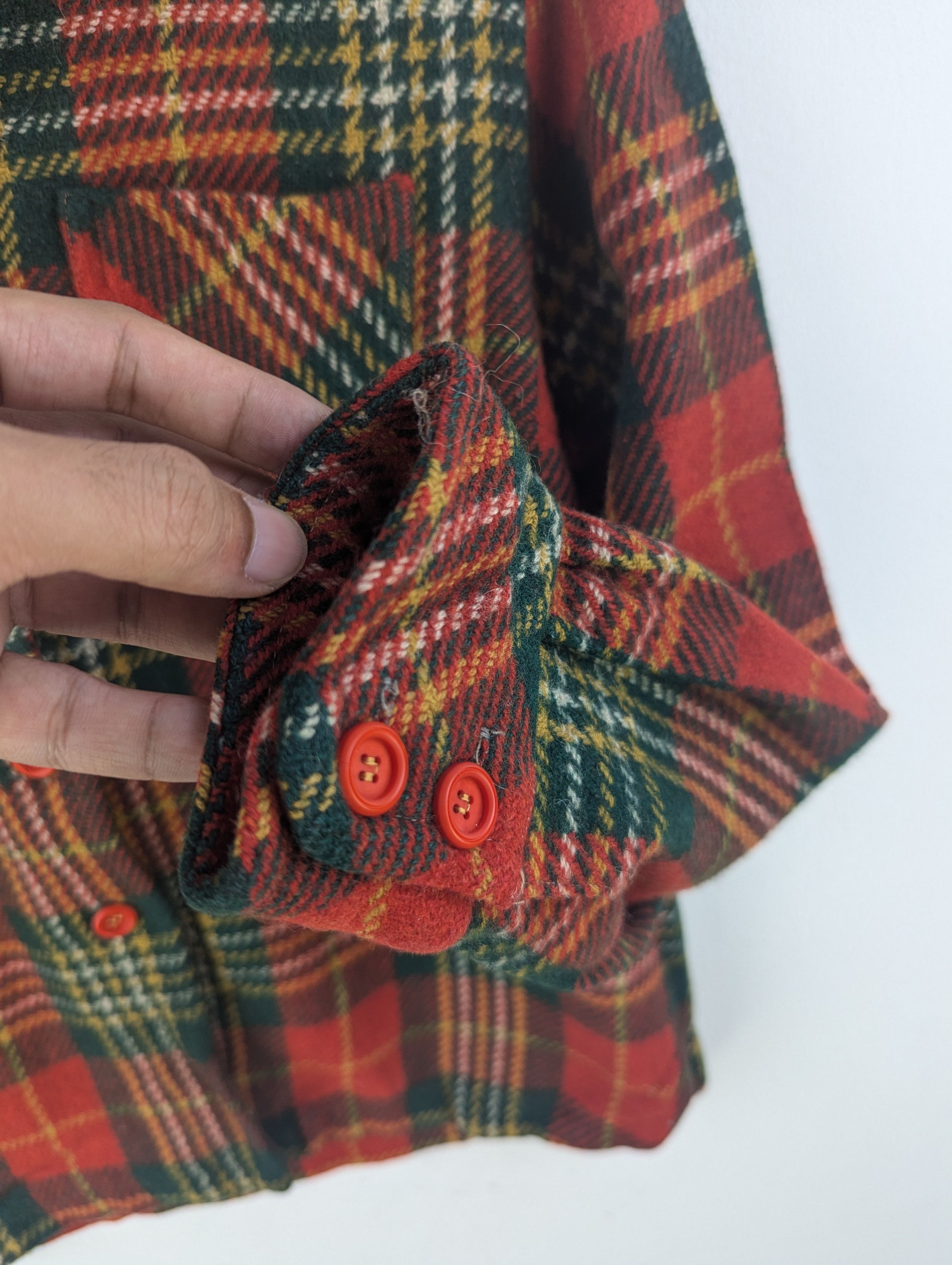Flannel × Vintage Vintage Wool Shirt Button Up Checkered Scotland Pattern Size M / US 6-8 / IT 42-44 - 5 Thumbnail