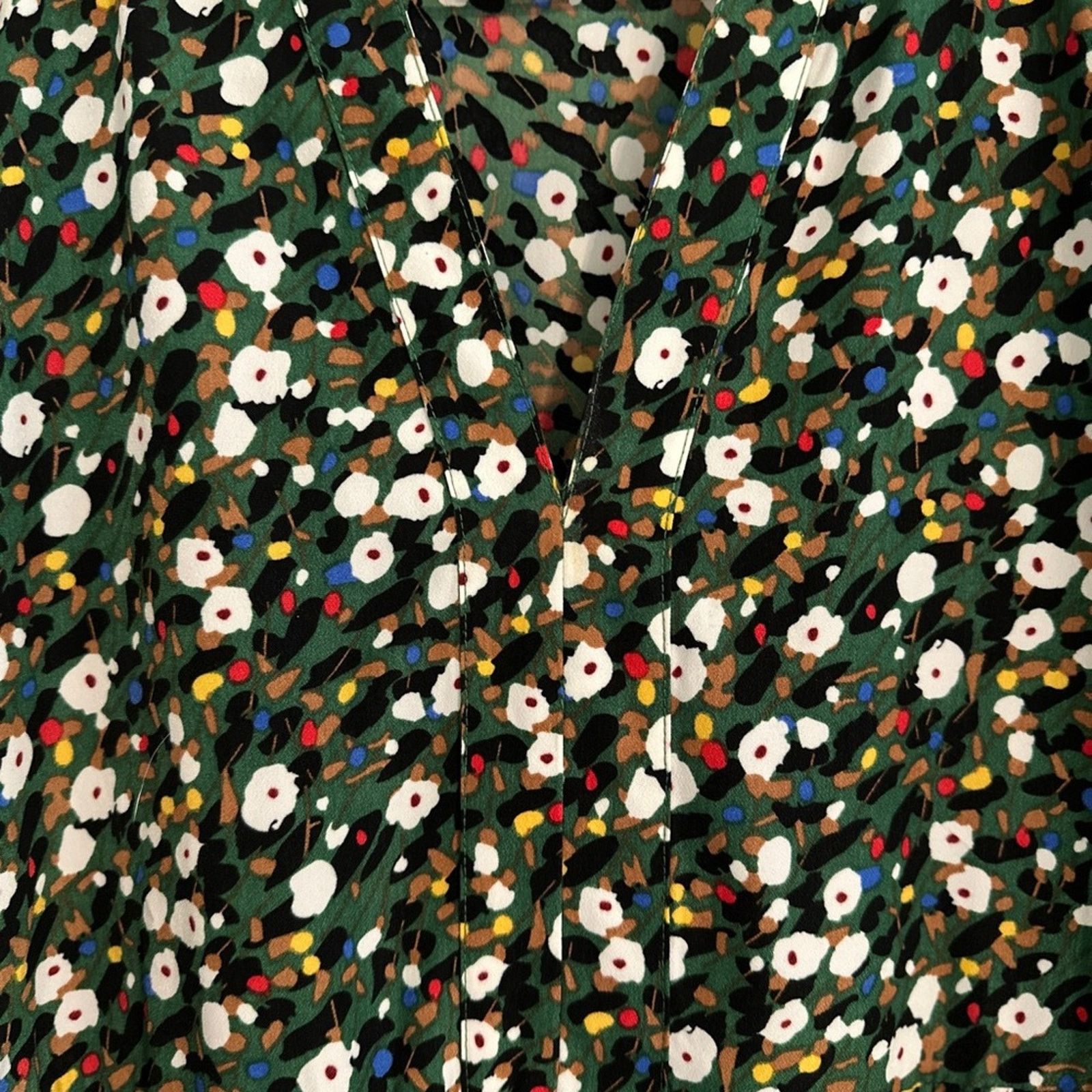 Enro Entro Dark Green Multi Long Sleeve mini dress Size M / US 6-8 / IT 42-44 - 7 Thumbnail