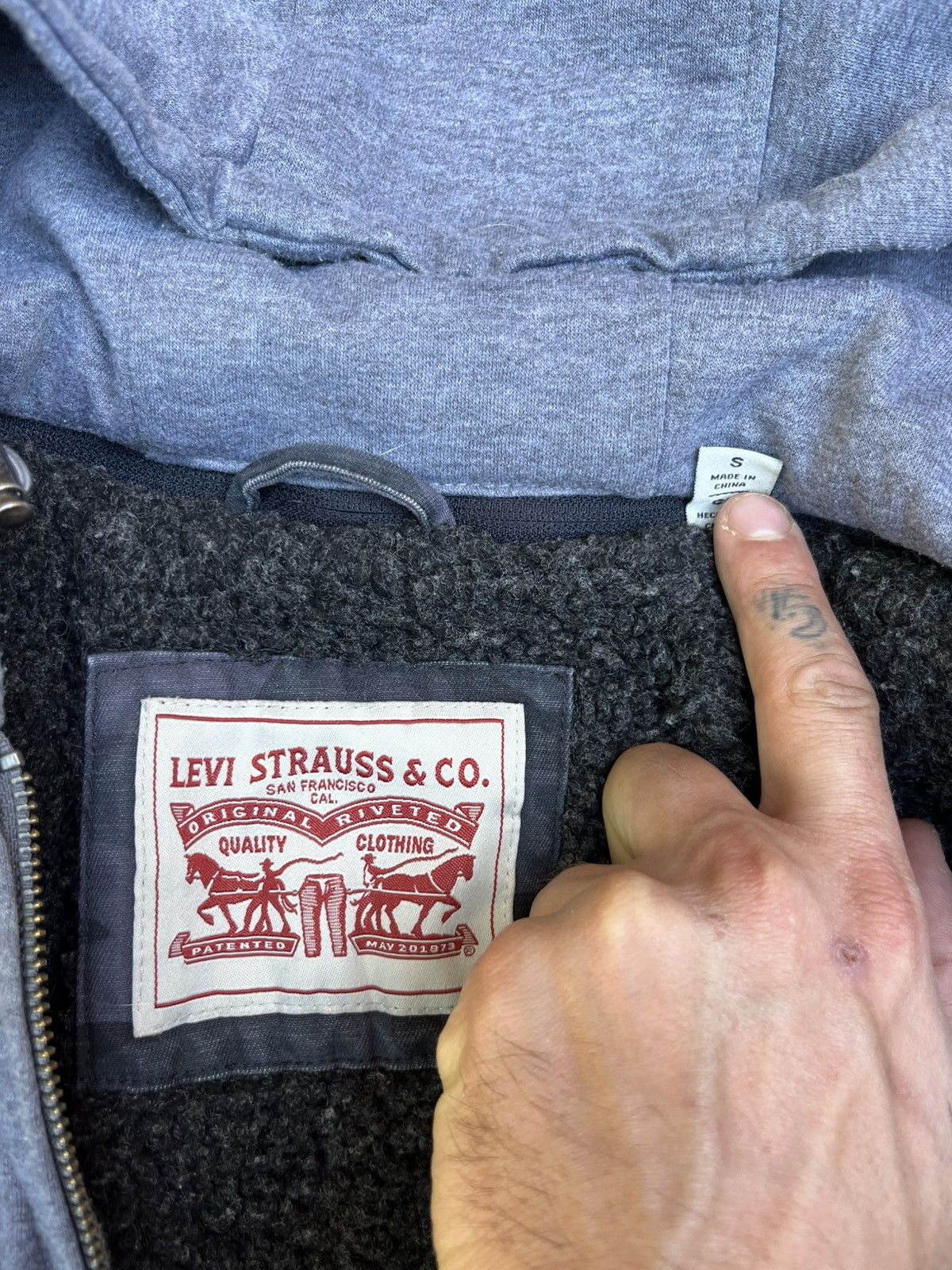 Levi's Levis Y2K Hoodie Liner / Gray Camo Jacket Size US S / EU 44-46 / 1 - 7 Thumbnail
