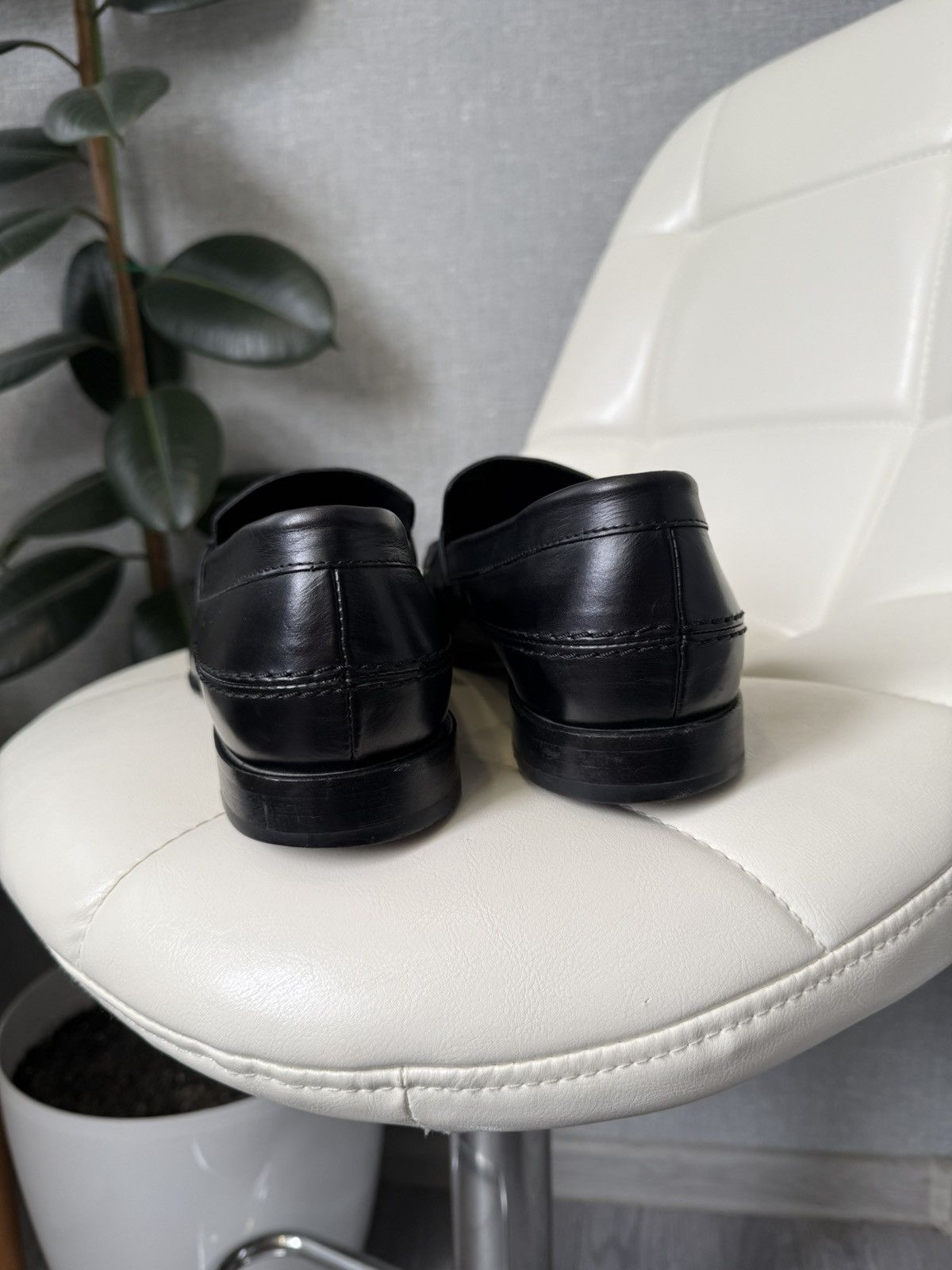 Rare Dior Homme Black Leather Penny Loafers CD Shoes Size 43
