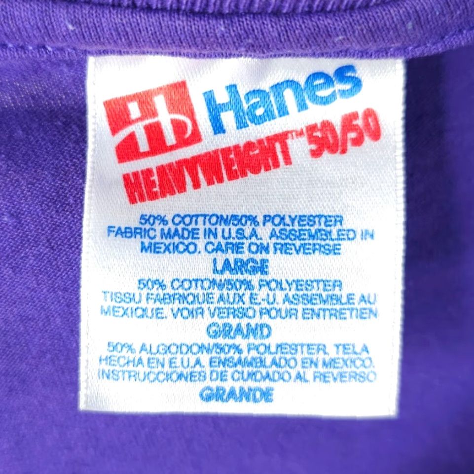 Hanes VINTAGE Hanes T Shirt Mens Size Large Purple 90s Country Spirit Run Short Sleeve Crew Neck Cotton Blend Size US L / EU 52-54 / 3 - 7 Thumbnail