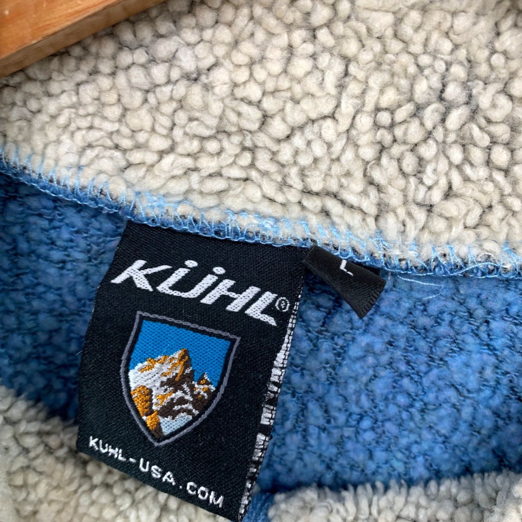 Vintage Kuhl Sweater Womens Large Blue White 1/4 Zip FLeece Sherpa Lined Casual Knit Size L / US 10 / IT 46 - 3 Thumbnail