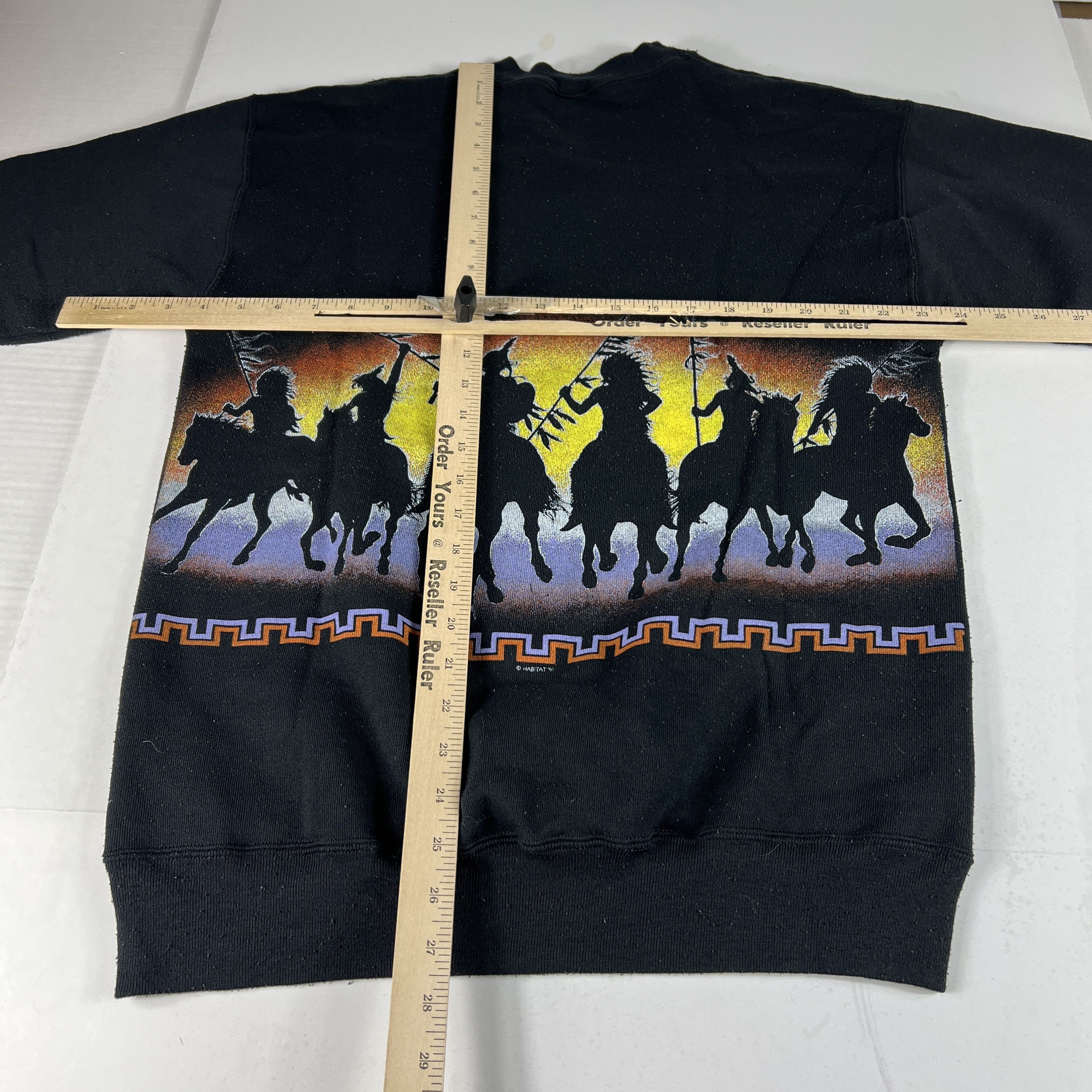 Habitat VTG Indigenous Native Sweatshirt Black Wrap Around Crewneck Size US S / EU 44-46 / 1 - 13 Thumbnail