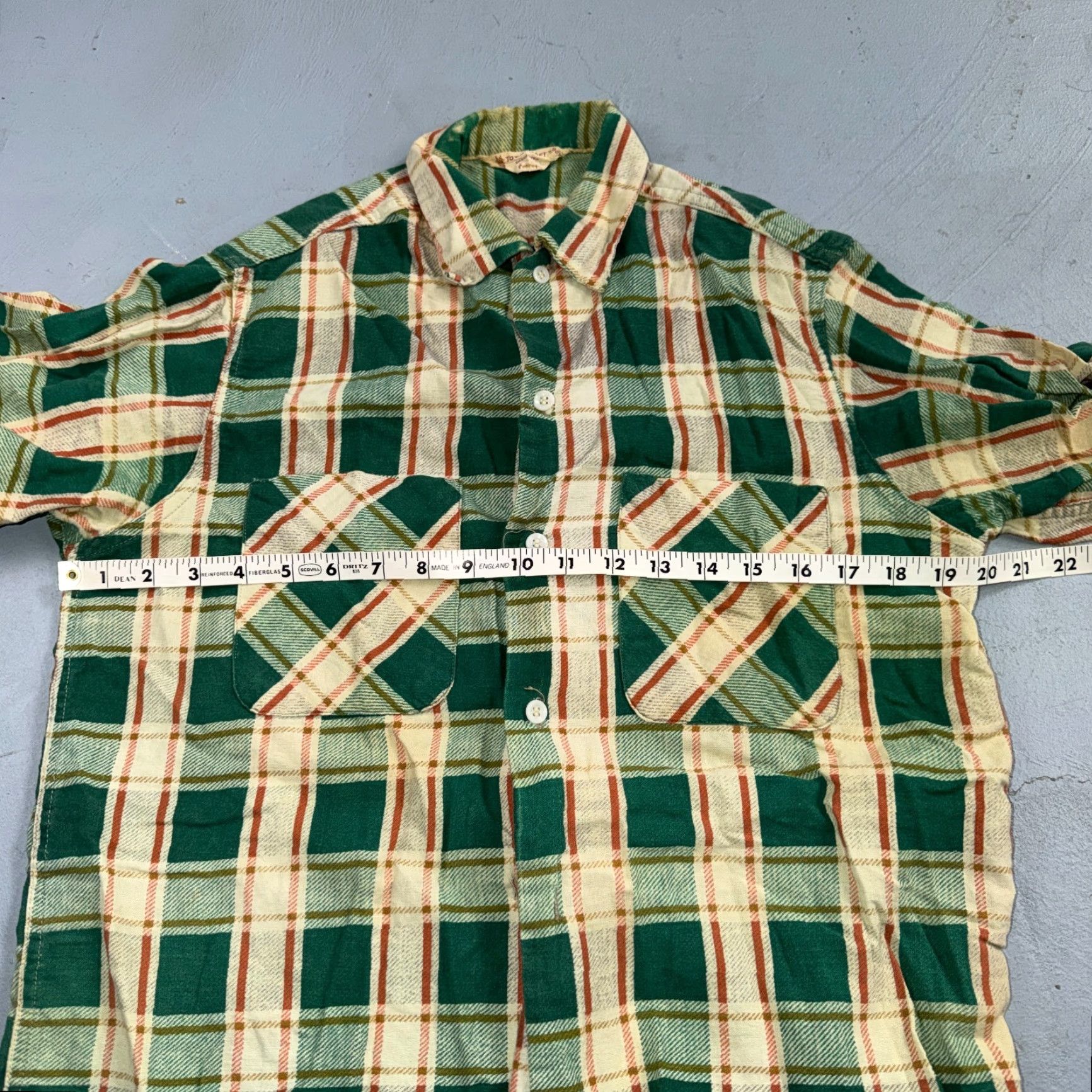 Vintage VINTAGE 60s Towncraft Button-Front Green Cotton Shirt Plaid Rockabilly Casual Men's Small Size US S / EU 44-46 / 1 - 7 Thumbnail