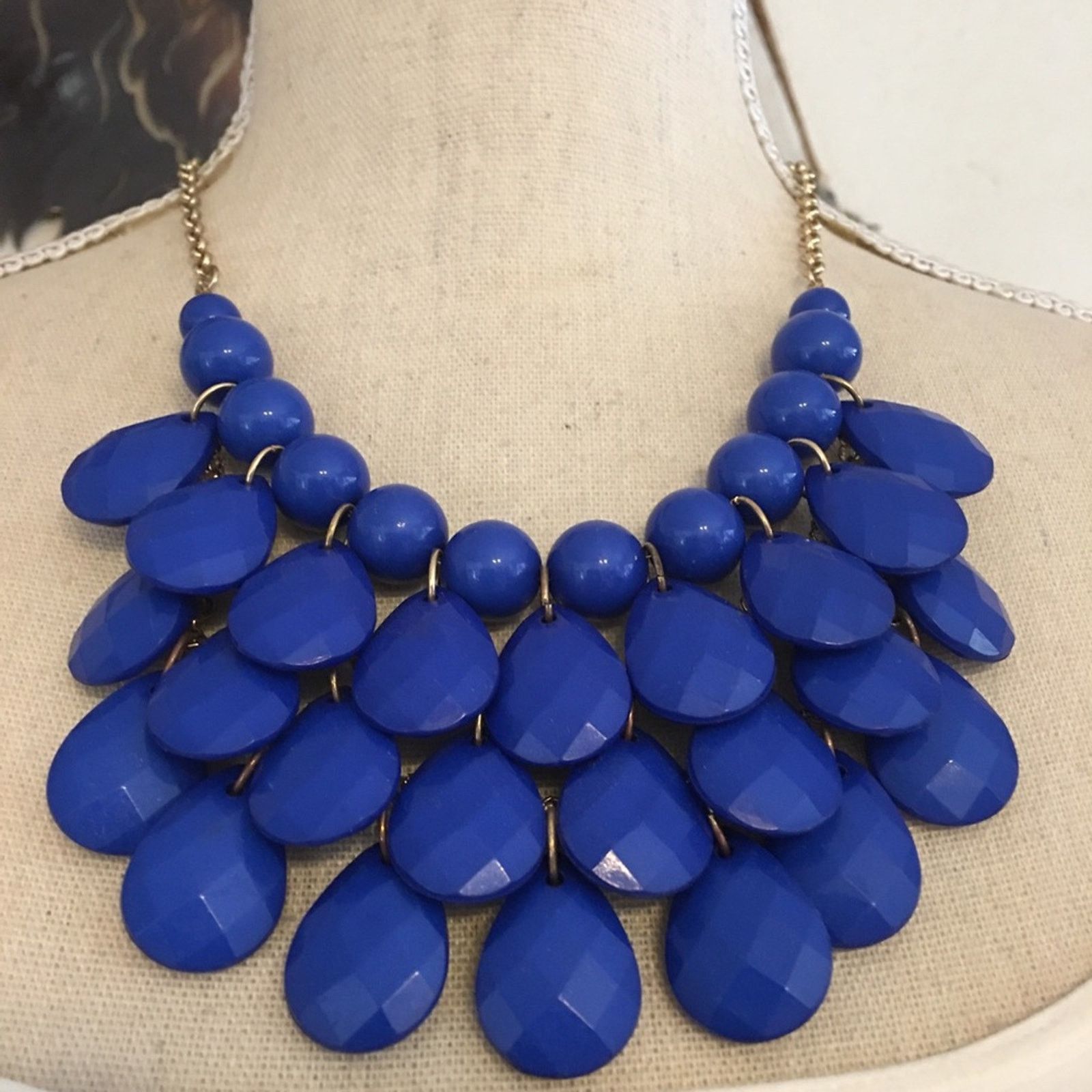 Jewelry Royal blue multi layer beaded necklace Size ONE SIZE - 1 Thumbnail