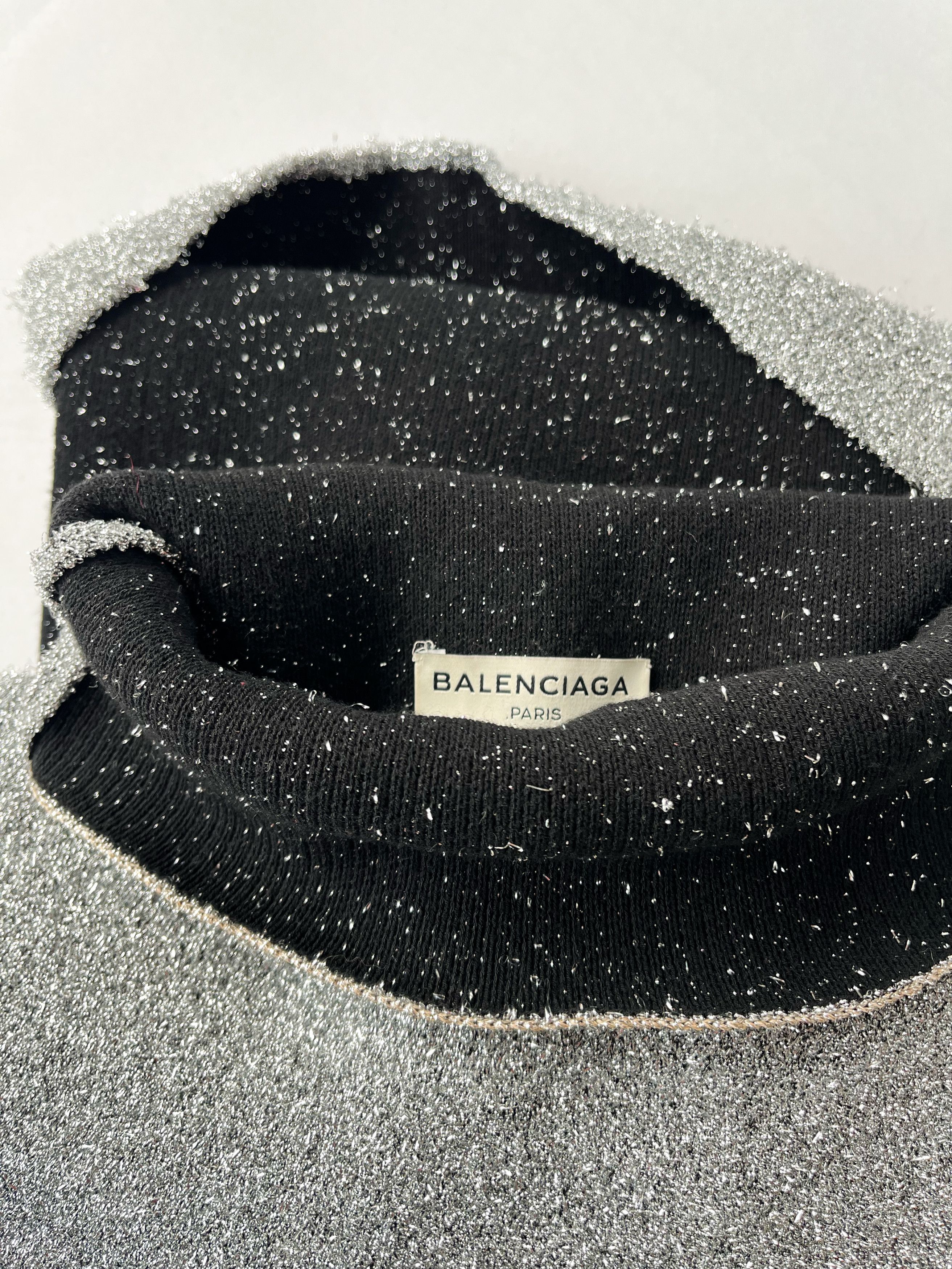 Balenciaga Balenciaga Metallic Deconstructed Sweater - Silver Knitwear Size S / US 4 / IT 40 - 5 Thumbnail