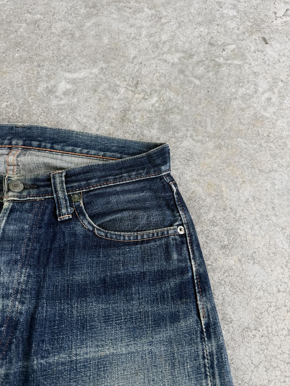 Full Count & Co. Vintage Fullcount 0105 Distressed Jeans Selvedge Denim Size US 30 / EU 46 - 14 Thumbnail