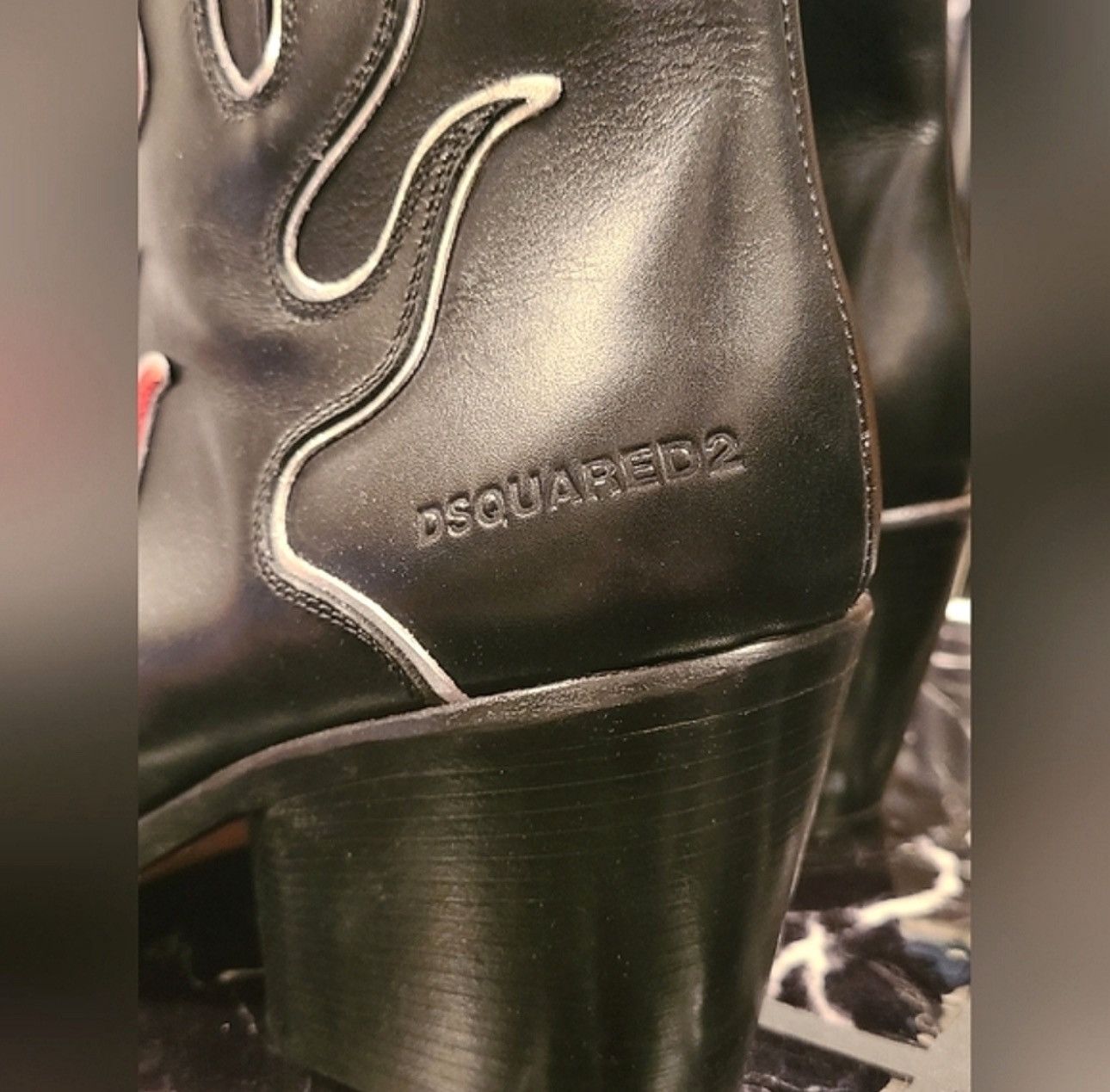 Dsquared2 DSQUARED2 Flame Leather Cowboy Ankle Boots nwot Size US 12 / EU 45 - 3 Thumbnail
