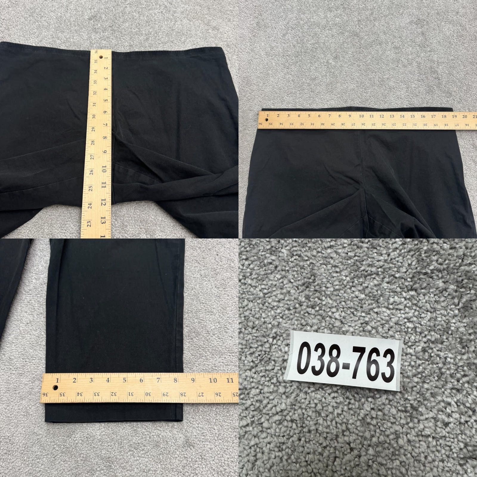 Eileen Fisher Eileen Fisher Pull On Ankle Pants womens Large Black Mid Rise Straight Leg 38x27 Size 36" / US 14 / IT 50 - 8 Thumbnail