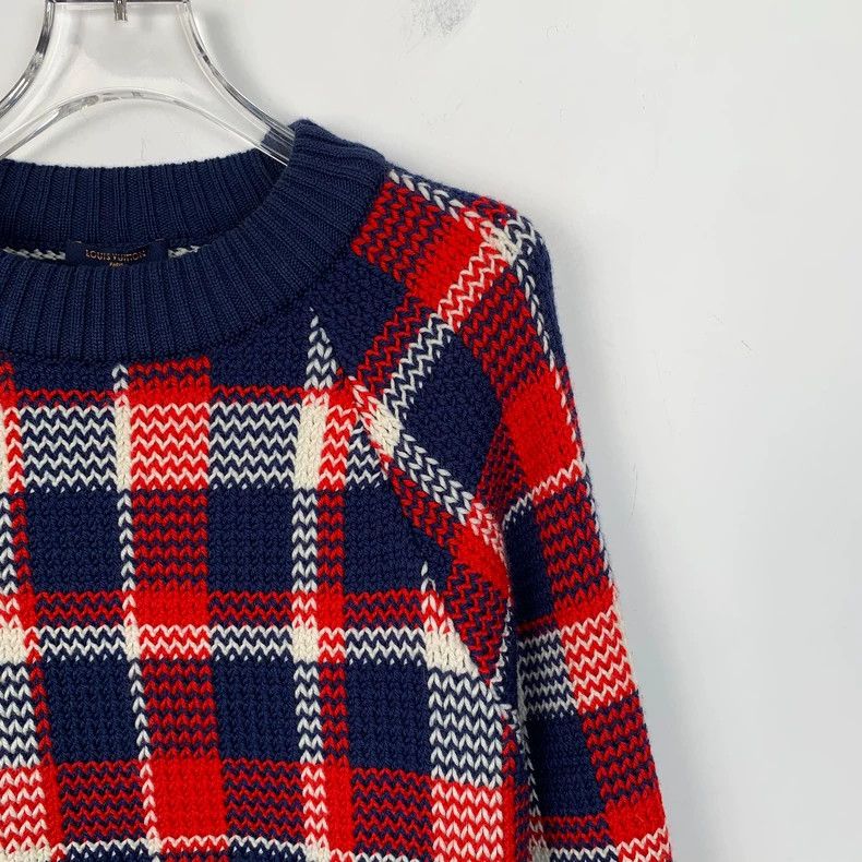 Louis Vuitton Louis Vuitton Colorblock plaid wool crewneck long-sleeve s Size M / US 6-8 / IT 42-44 - 3 Thumbnail