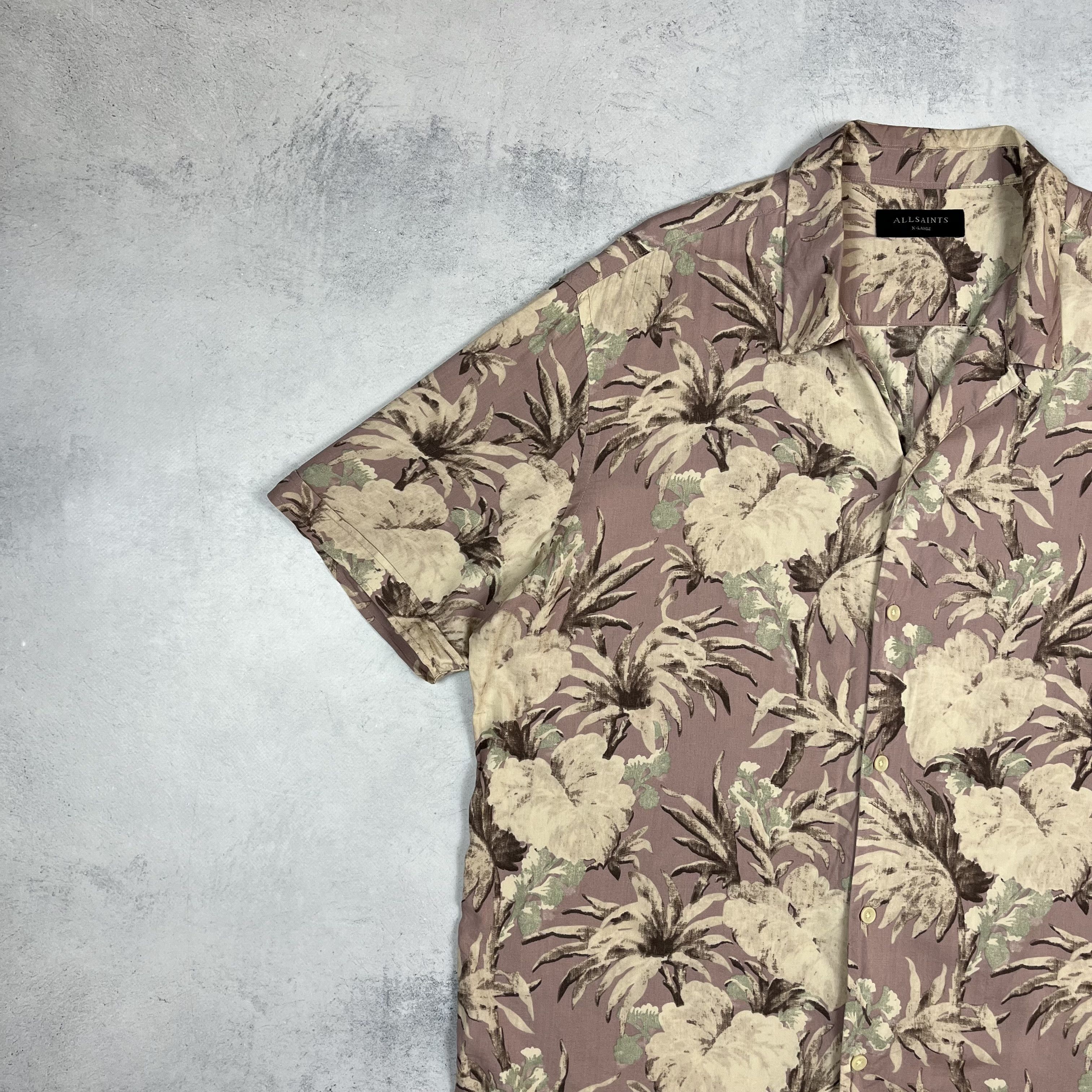 Allsaints AllSaints Laysan Short Sleeve Hawaii Button Up Shirt Size US XL / EU 56 / 4 - 6 Thumbnail