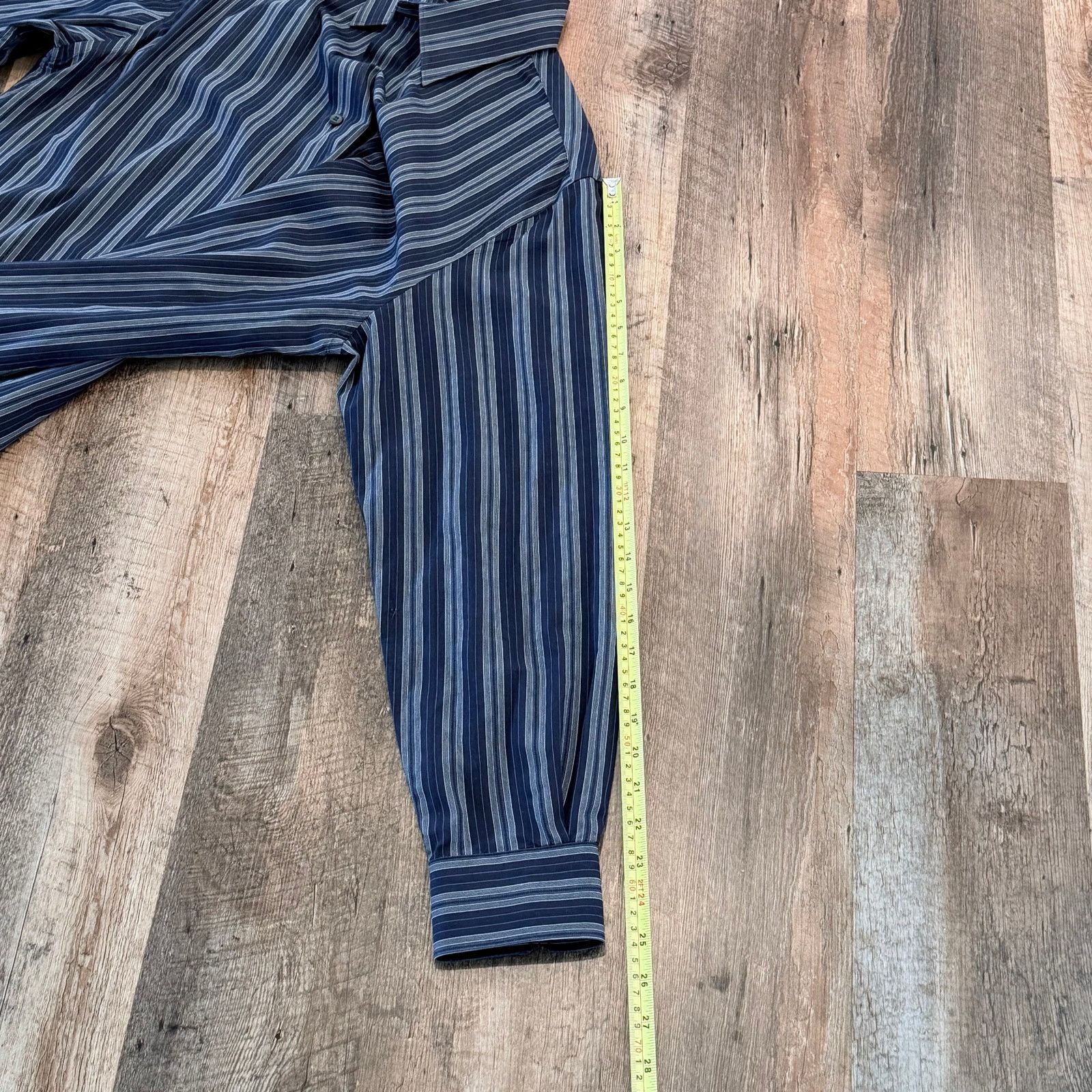 John Henry John Henry Navy Striped Button-Up Shirt Size US L / EU 52-54 / 3 - 8 Thumbnail