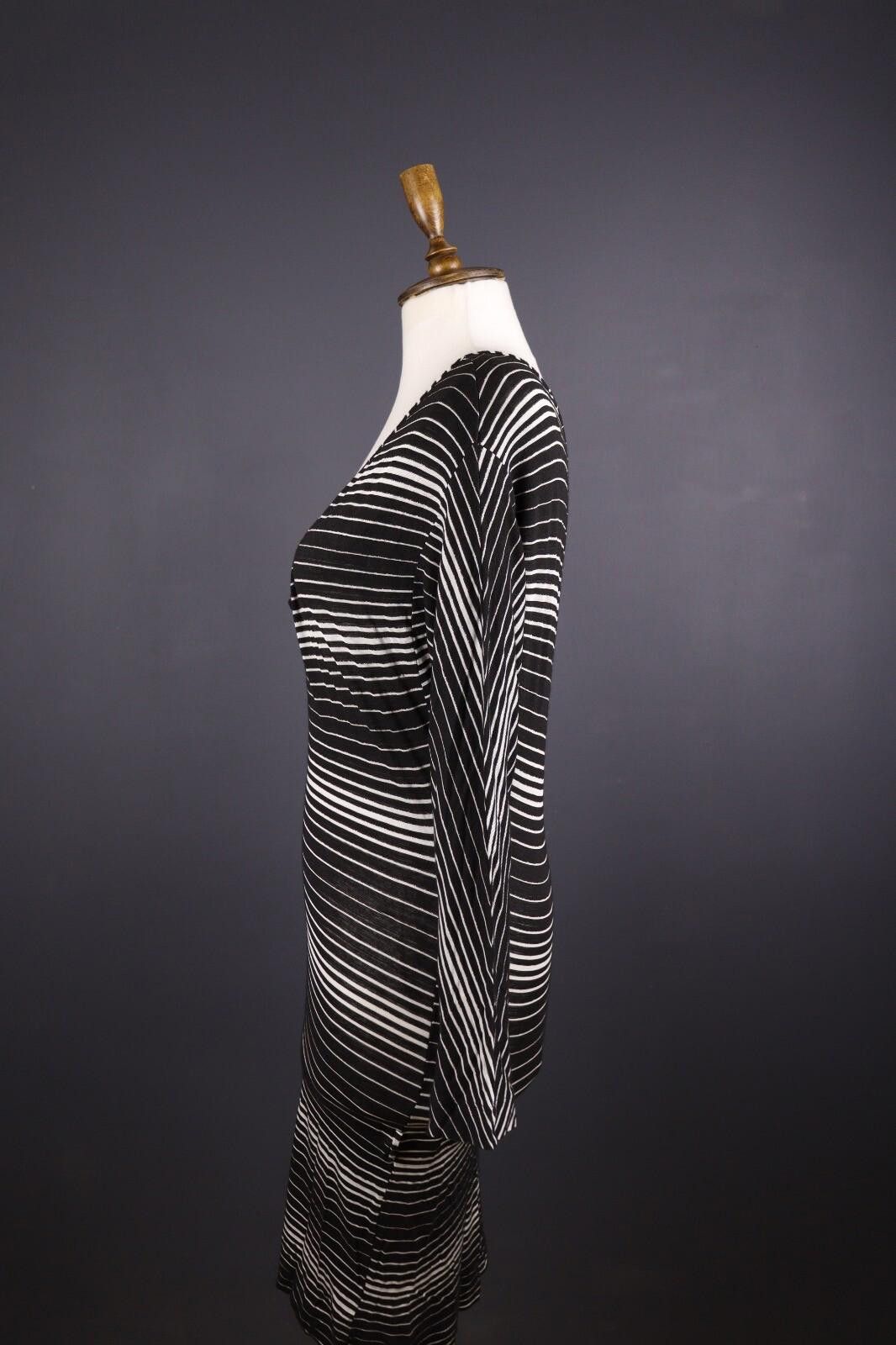 Designer Miss Sixty Black Stripe Knit Bodycon Midi Dress Size M Size M / US 6-8 / IT 42-44 - 6 Thumbnail