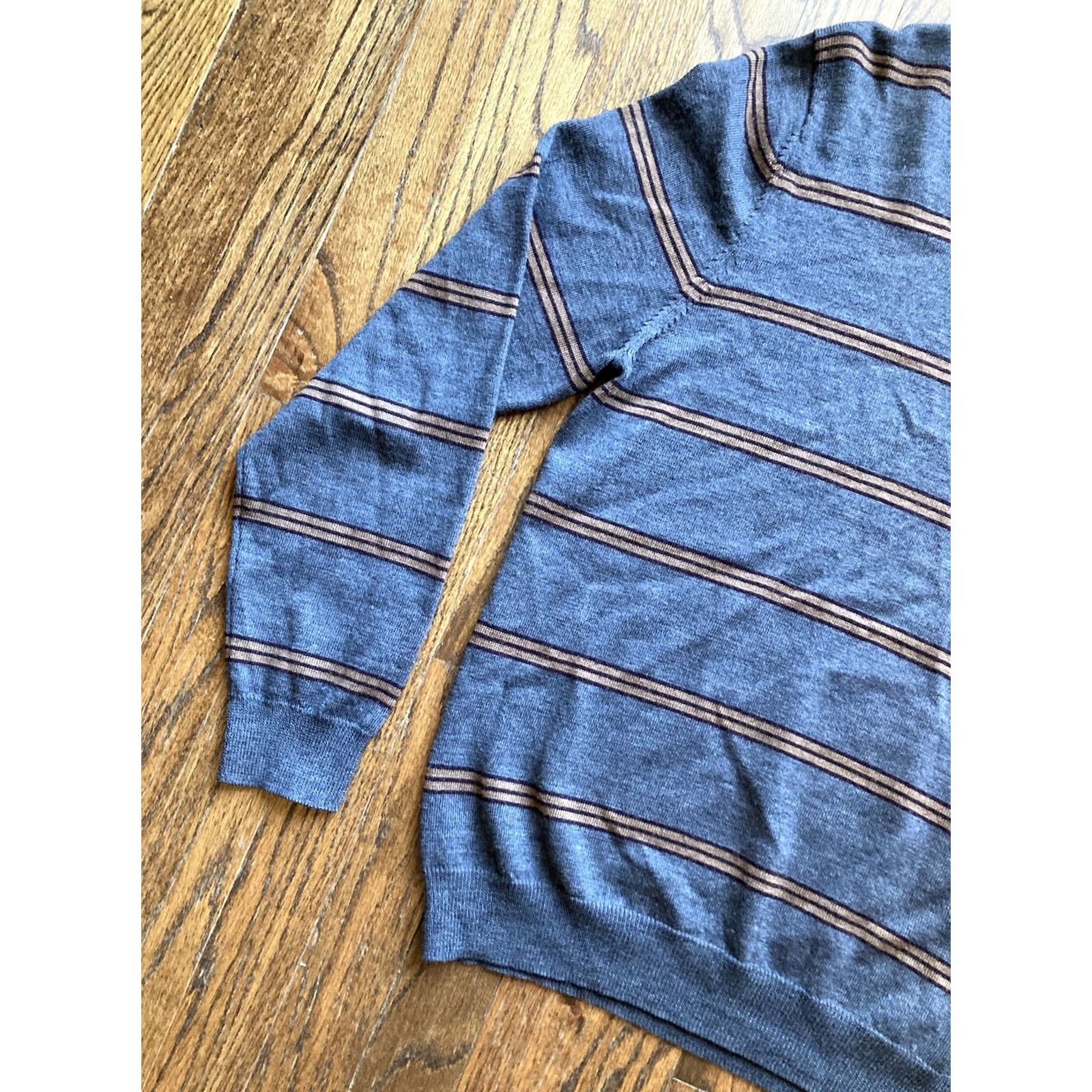 Brooks Brothers Brooks Brothers VTG Mens Sweater Extra Fine Merino Wool Size Small Gray Striped Pullover Size US S / EU 44-46 / 1 - 2 Thumbnail