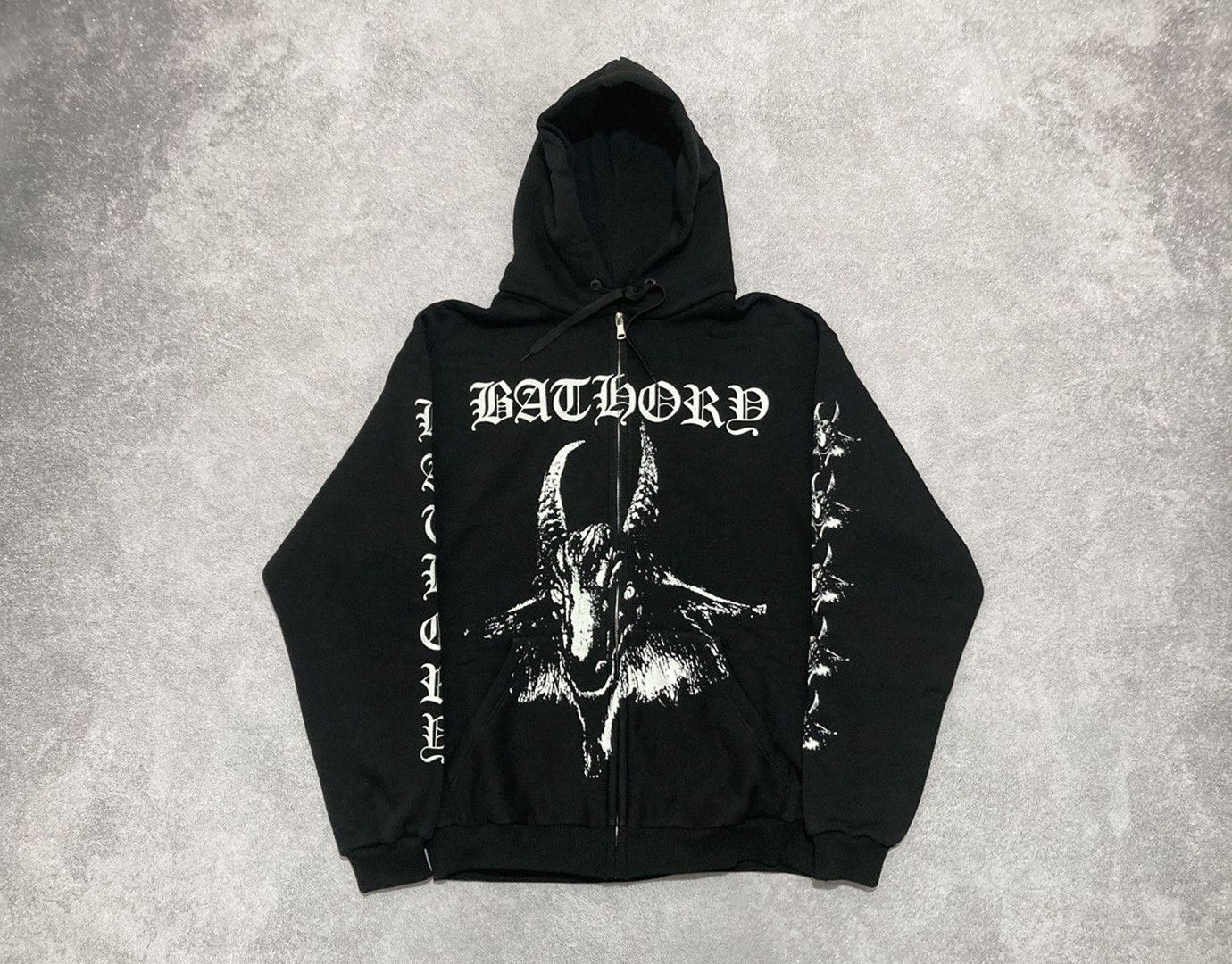Band Tees Zip-hoodie Bathory - black metal (mayhem , venom , burzum) Size US XL / EU 56 / 4 - 1 Thumbnail