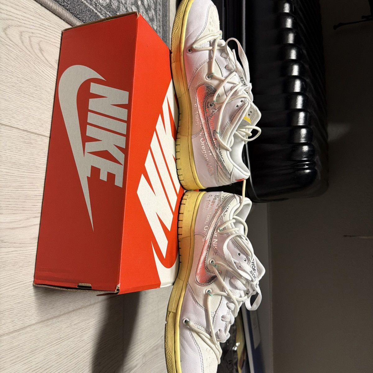 Nike × Off-White Lot 50 Off White Dunk Low Size 9.5 Size US 9.5 / EU 42-43 - 2 Thumbnail