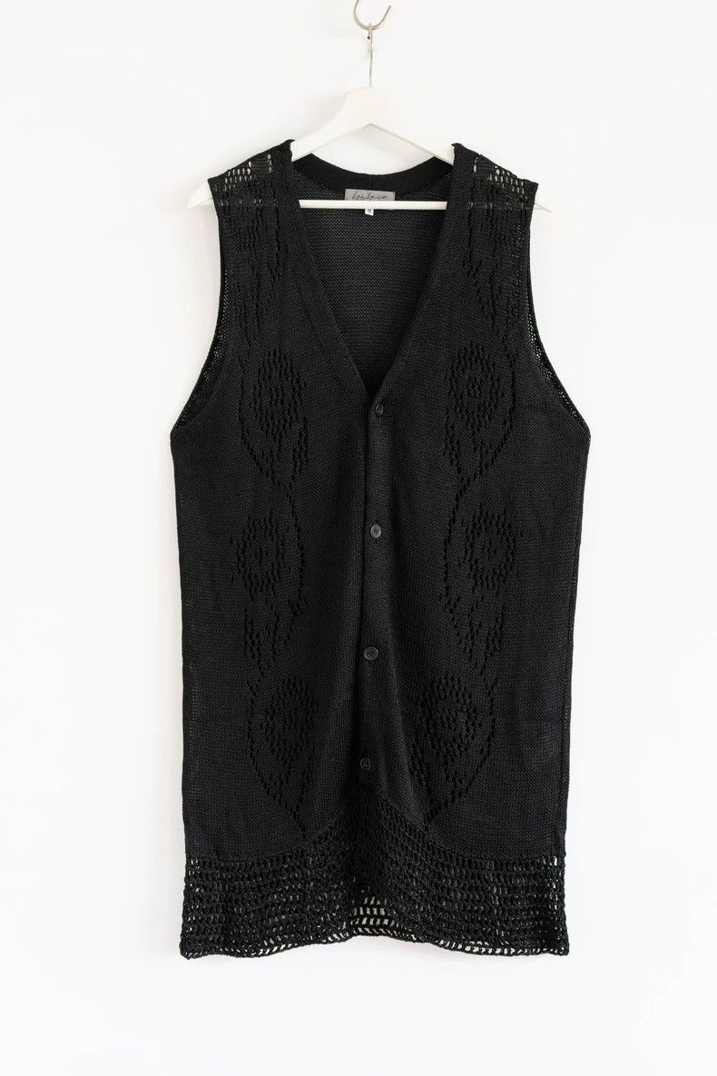 Yohji Yamamoto Yohji Yamamoto 04ss lace cutout knit cardigan sweater Size US L / EU 52-54 / 3 - 1 Thumbnail
