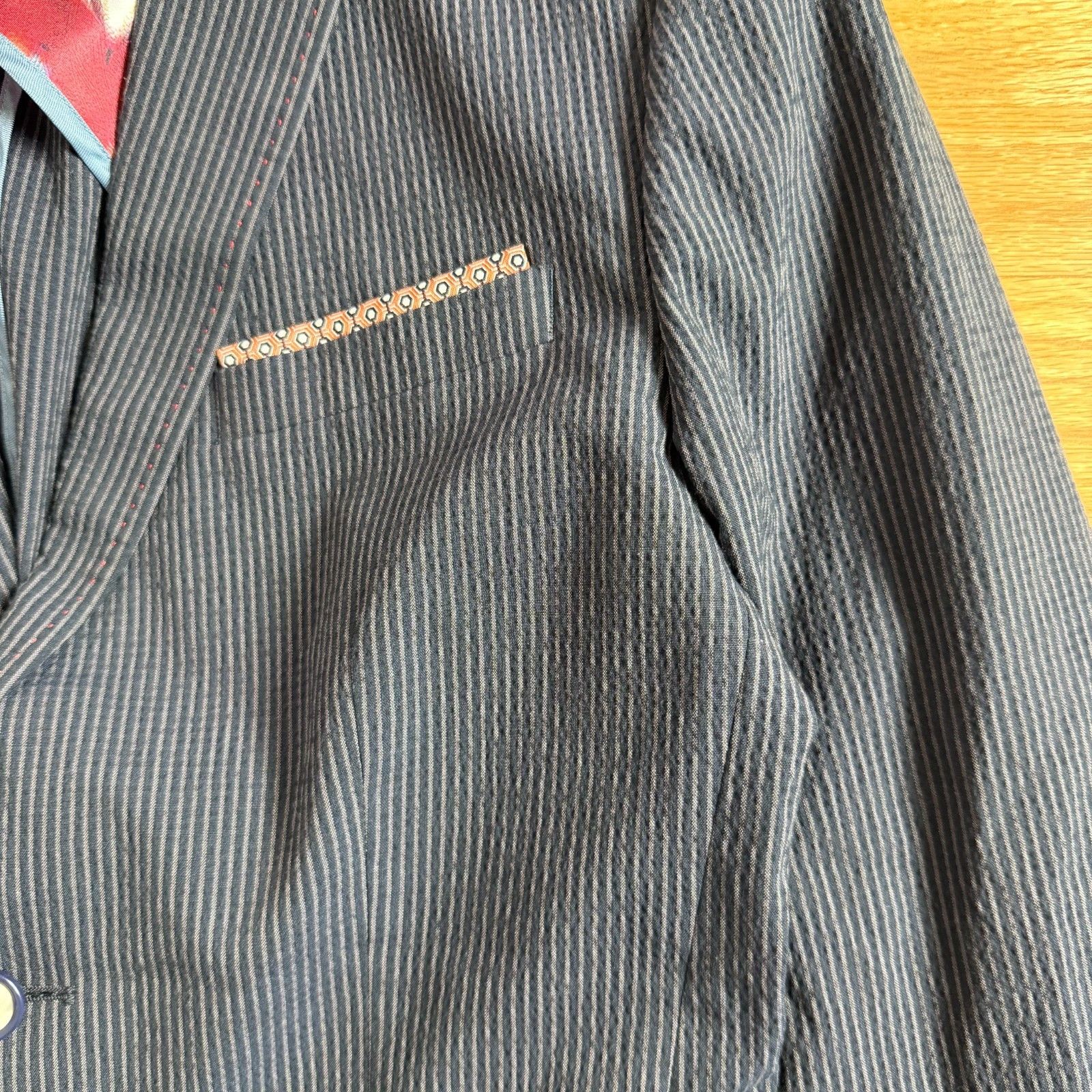Ted Baker Ted Baker London Men's Blue Textured Blazer Size US S / EU 44-46 / 1 - 11 Thumbnail