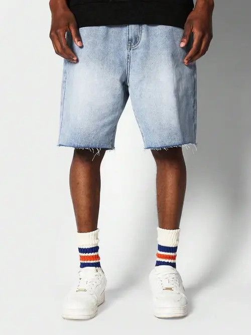 VIBE Slim Y2k Shorts Jorts Washed RAW Size US 34 / EU 50 - 6 Thumbnail