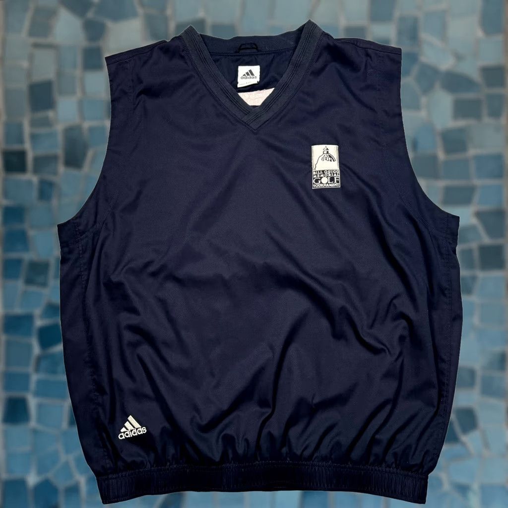 Adidas Adidas Golf Vest V-Neck Pullover Navy Blue White Embroidered Men's L Size US L / EU 52-54 / 3 - 1 Thumbnail