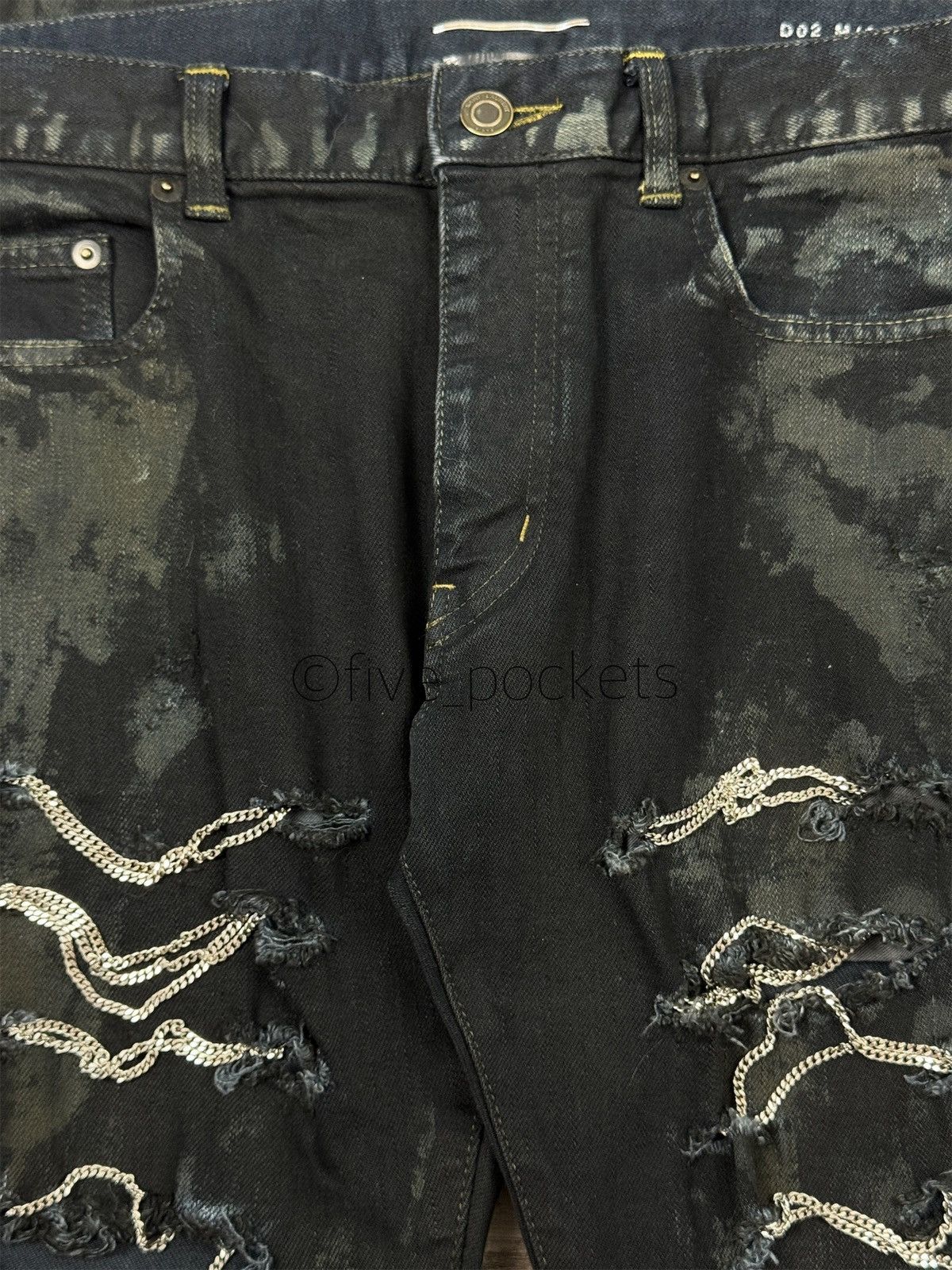 Saint Laurent Paris F/W 2013 Saint Laurent Distressed Chain Denim Jeans Size US 32 / EU 48 - 6 Thumbnail