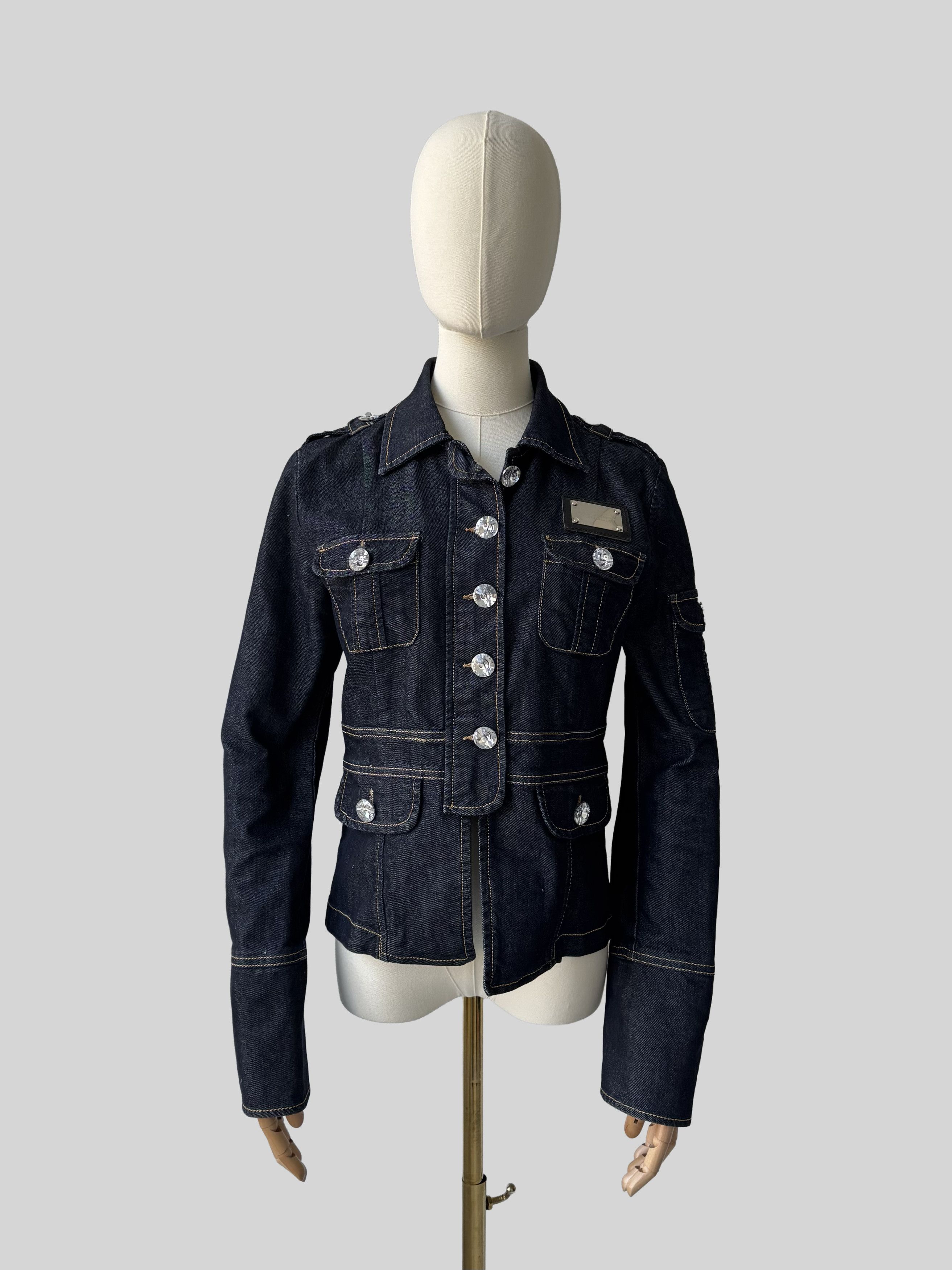 Philipp Plein Philipp Plein Vintage Denim Jacket Fitted Wash Stretch Y2K Size S / US 4 / IT 40 - 1 Thumbnail