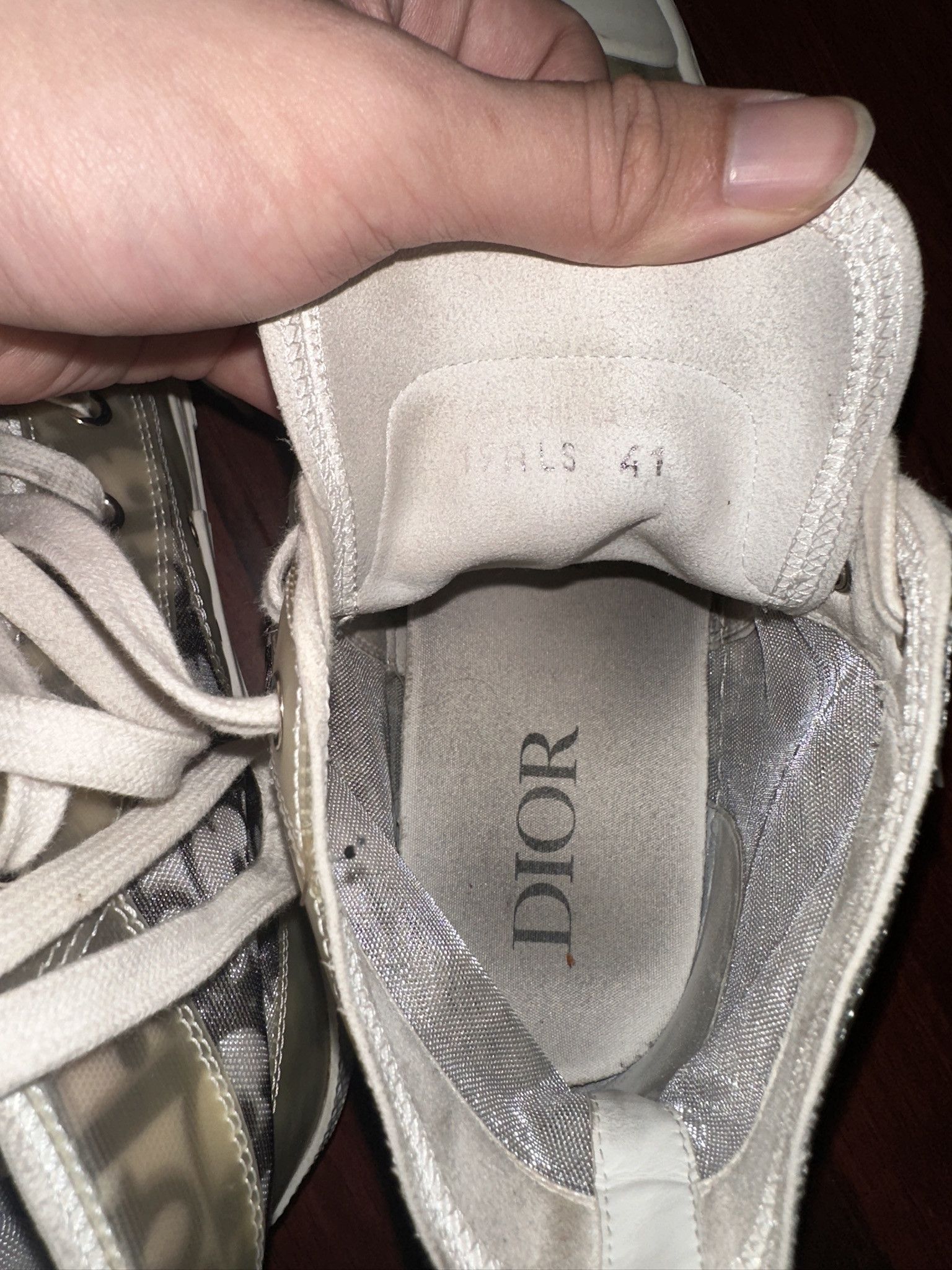 Dior DIOR B23 High Top Sneaker White/Black Full Logo 41 Size US 8 / IT 38 - 5 Thumbnail