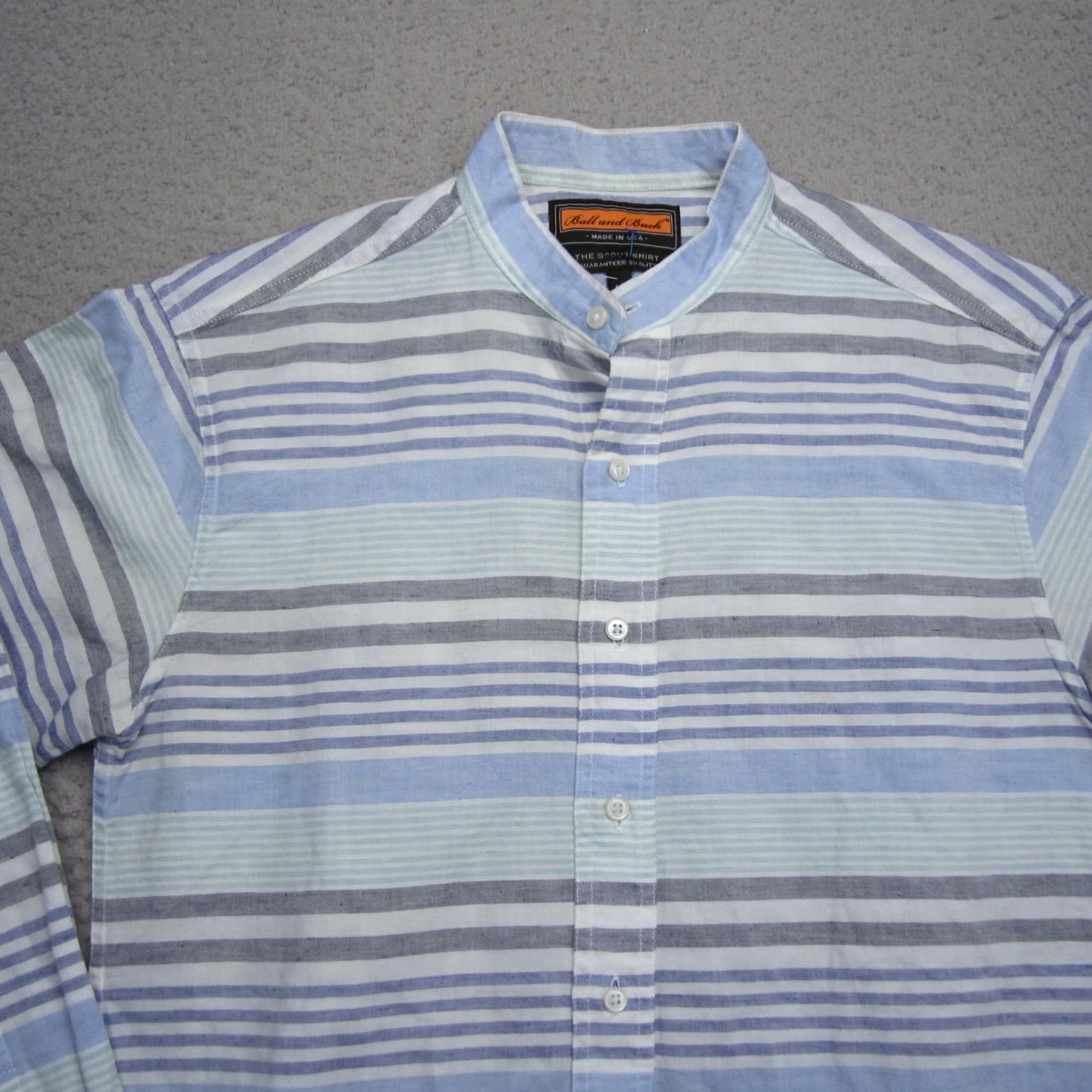 Vintage Ball And Buck Shirt Men Small Blue Button Up The Scout Shirt Linen Made In USA Size US S / EU 44-46 / 1 - 4 Thumbnail