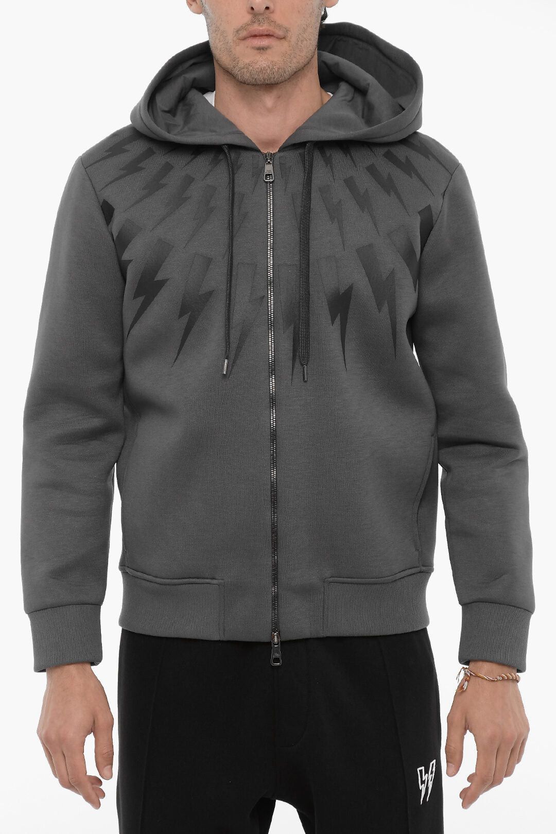 Neil Barrett Hooded Sweatshirt Slim Fit with Front Closure Size US XL / EU 56 / 4 - 1 Thumbnail