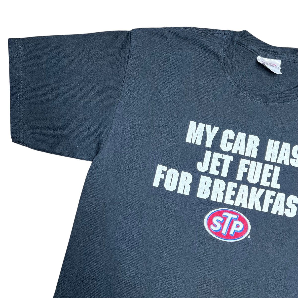 Hanes Vtg 2000s STP Racing My Car Hats Jet Fuel For Breakfast Tee Size US M / EU 48-50 / 2 - 7 Thumbnail