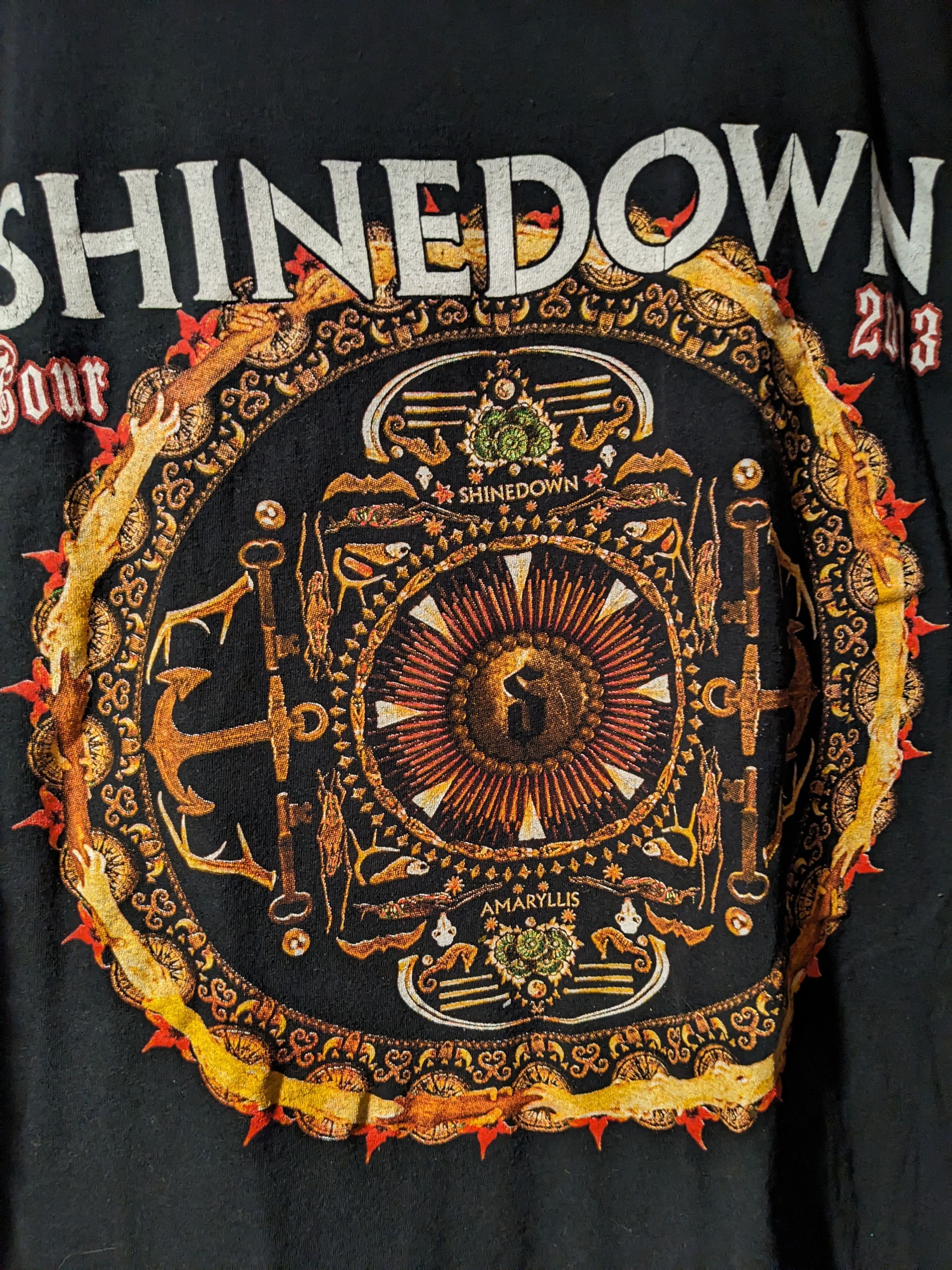 Band Tees × Vintage Vintage 2013 Shine Down Tour Black X-Large T-Shirt Size US XL / EU 56 / 4 - 2 Thumbnail