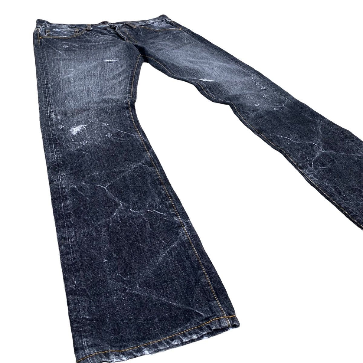 Japan Blue × Japanese Brand Vintage Blueway Mudwash Flare Denim Jeans Size US 35 - 2 Thumbnail