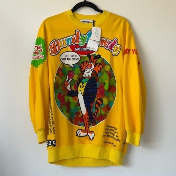 Moschino MOSCHINO DANDY CANDY SWEATSHIRT IN YELLOW Womens IT38 US4 Size S / US 4 / IT 40 - 7 Thumbnail